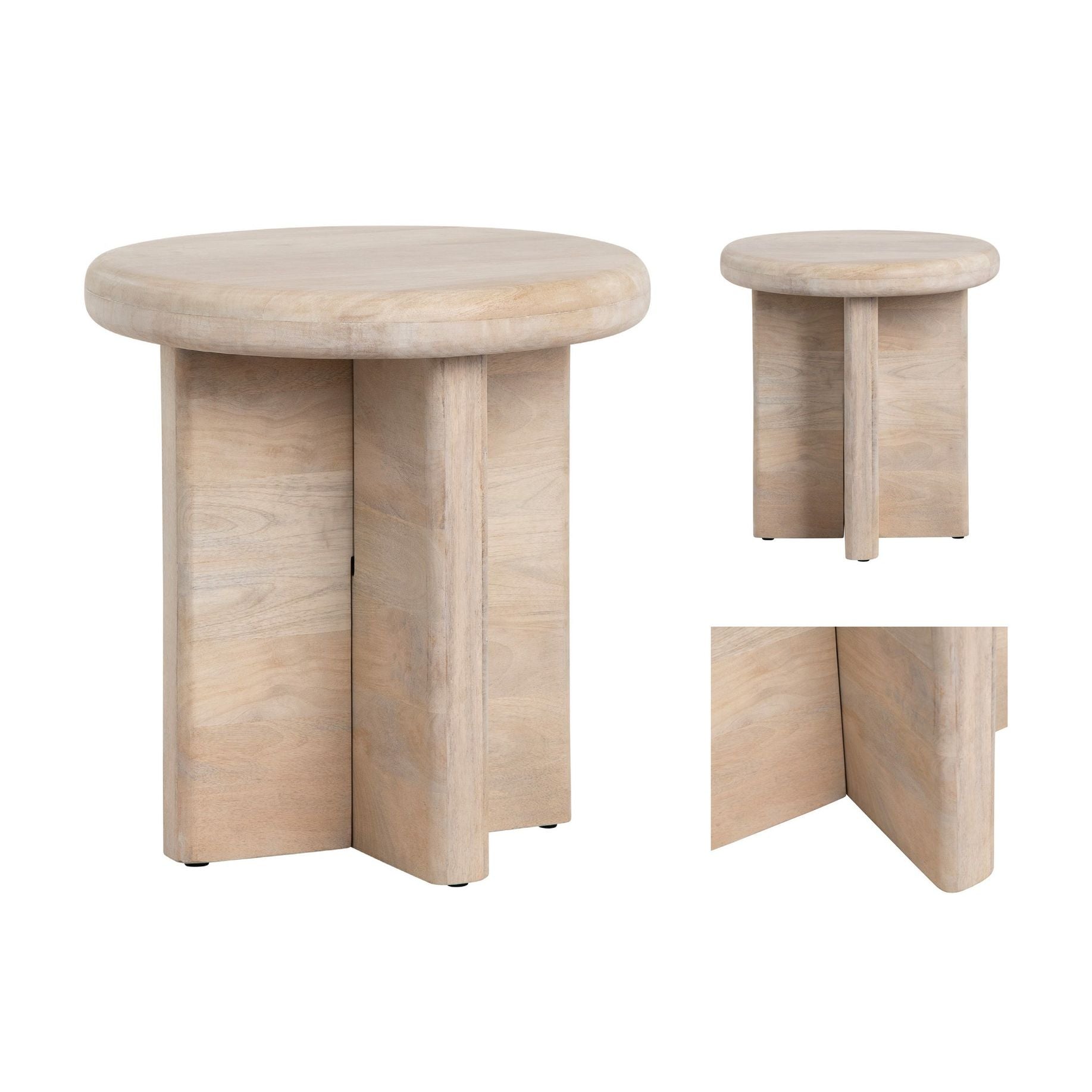 Crestview Collection Mercer Modern Mango Wood Round End Table - Image 3