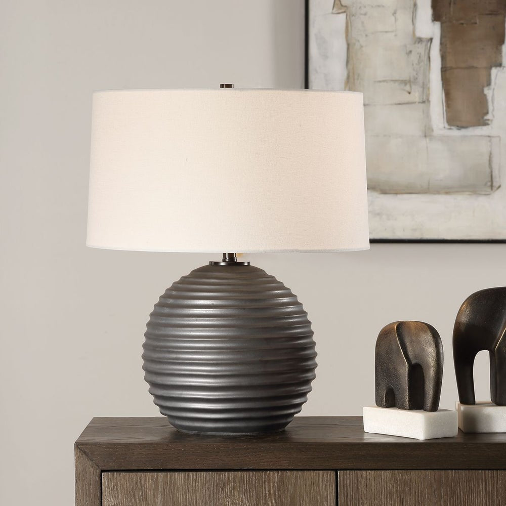 Uttermost Chelsom Satin Dark Bronze Glazed Table Lamp - Image 1