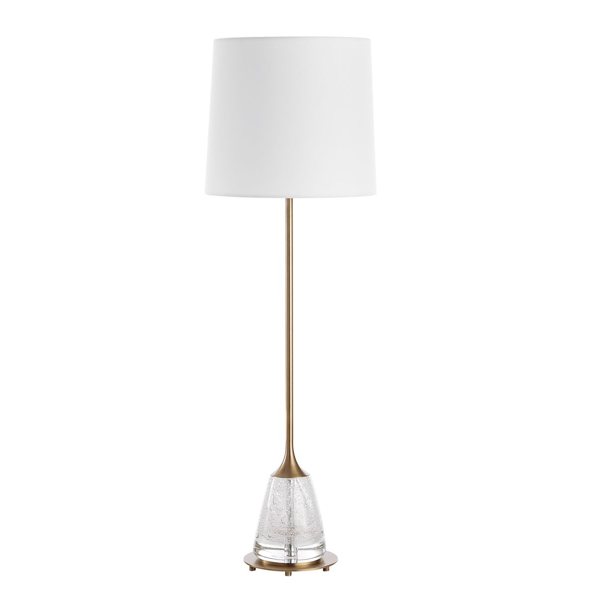 Uttermost Alistair Antique Brass with Glass Based Buffet Lamp - Image 3