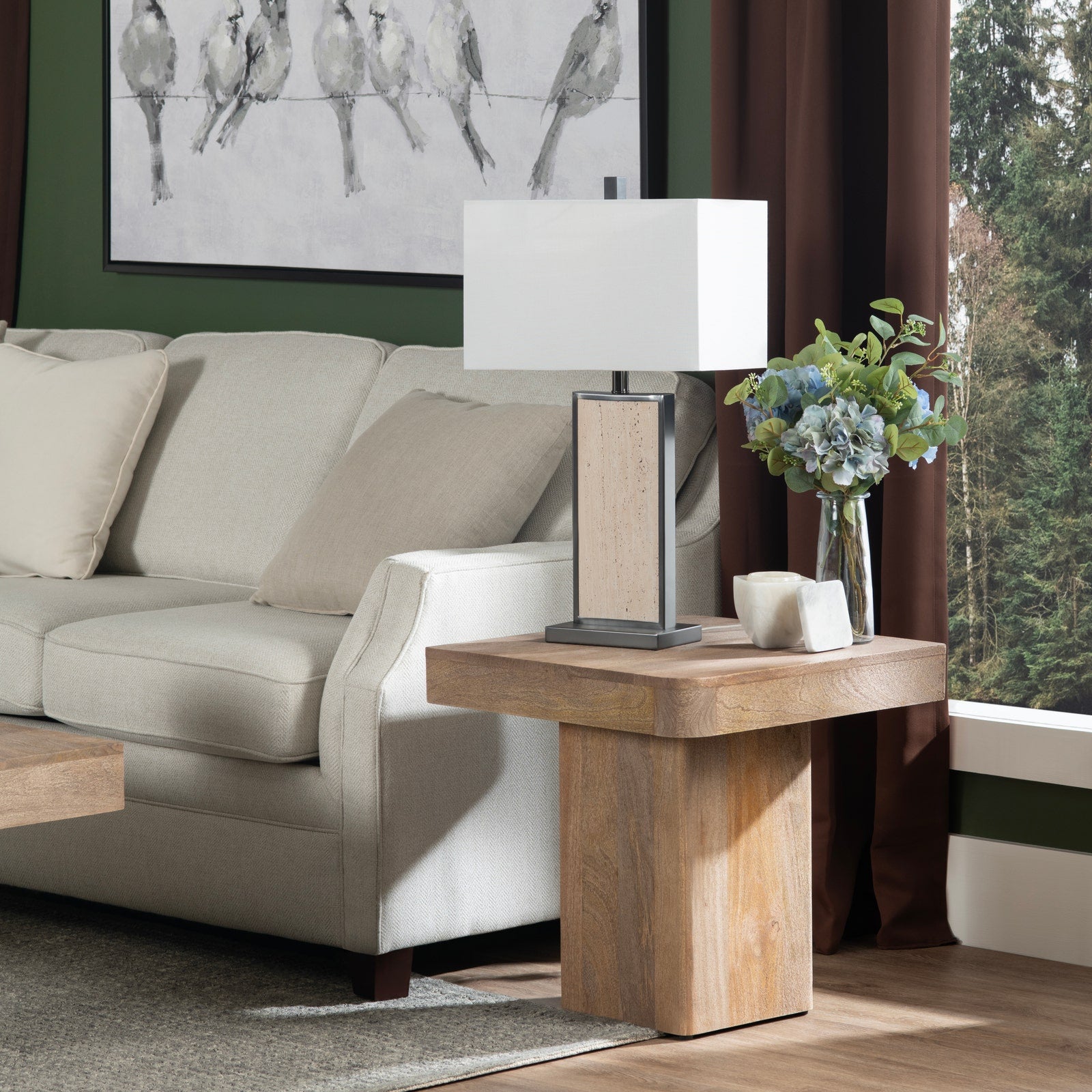 Crestview Collection Lafayette Natural Mango Wood End Table - Image 1