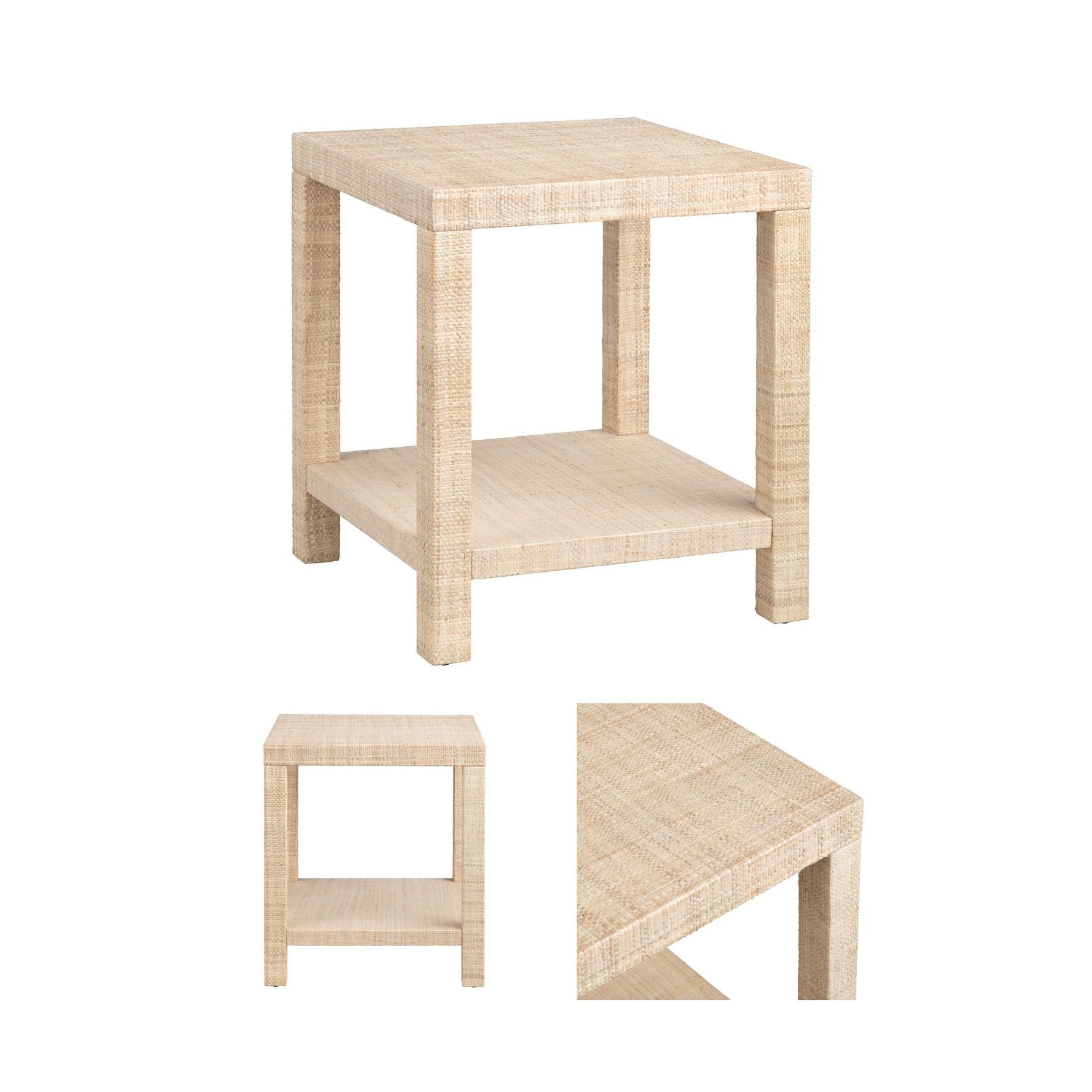 Crestview Collection Providence Natural Woven Rafia End Table - Image 3