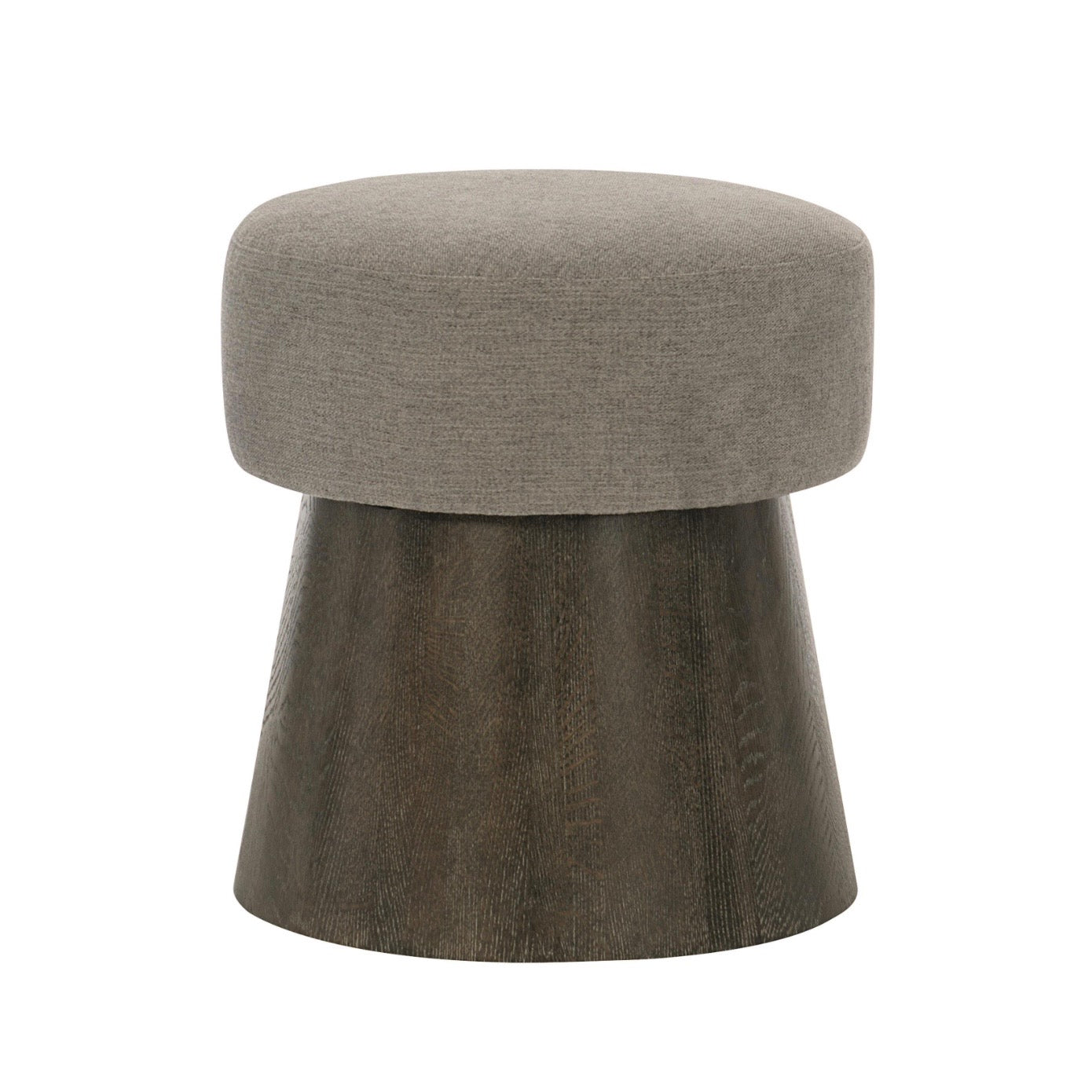 Bernhardt Linea Collection Upholstered Round Bench ~ Cerused Charcoal Finish - Image 3