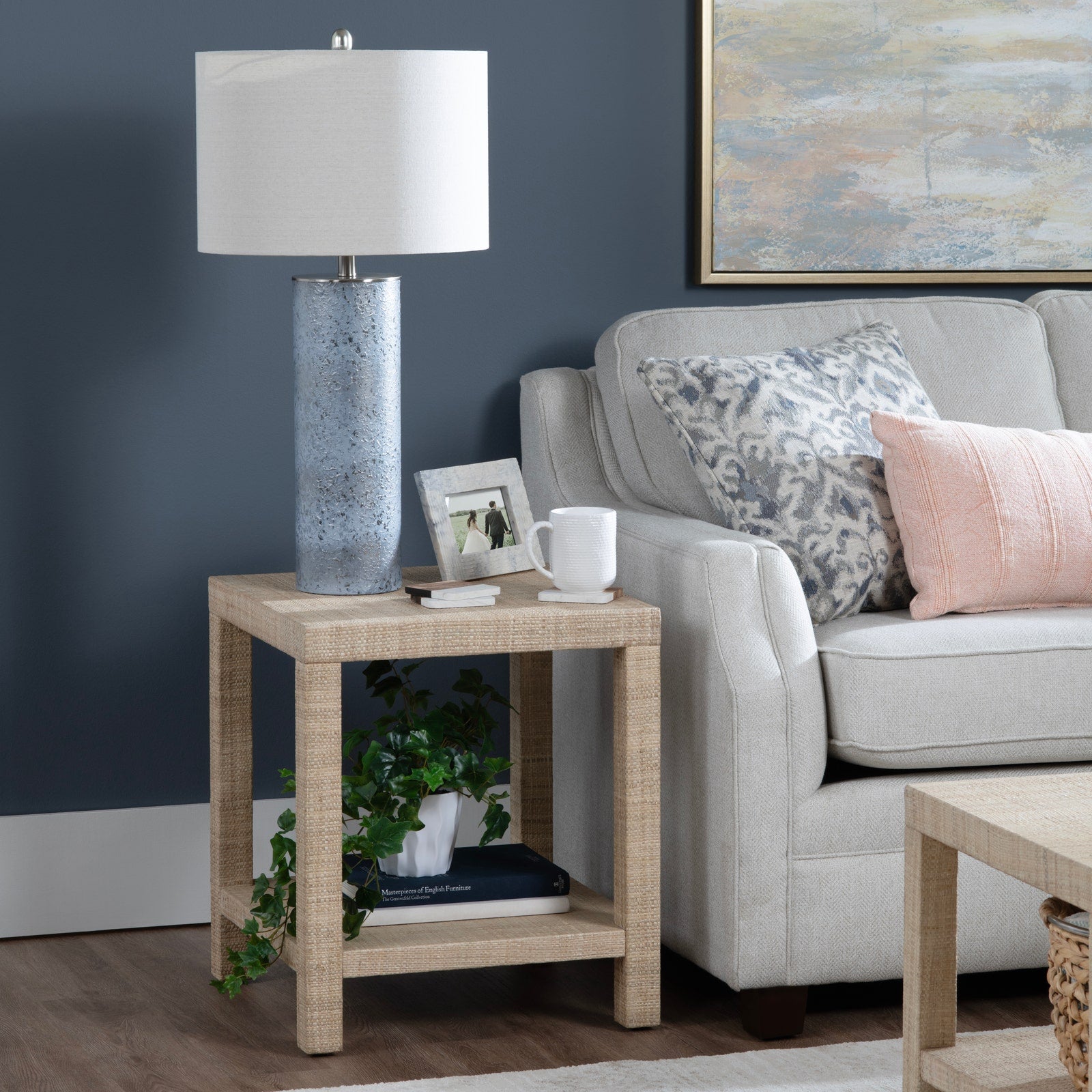 Crestview Collection Providence Natural Woven Rafia End Table - Image 1