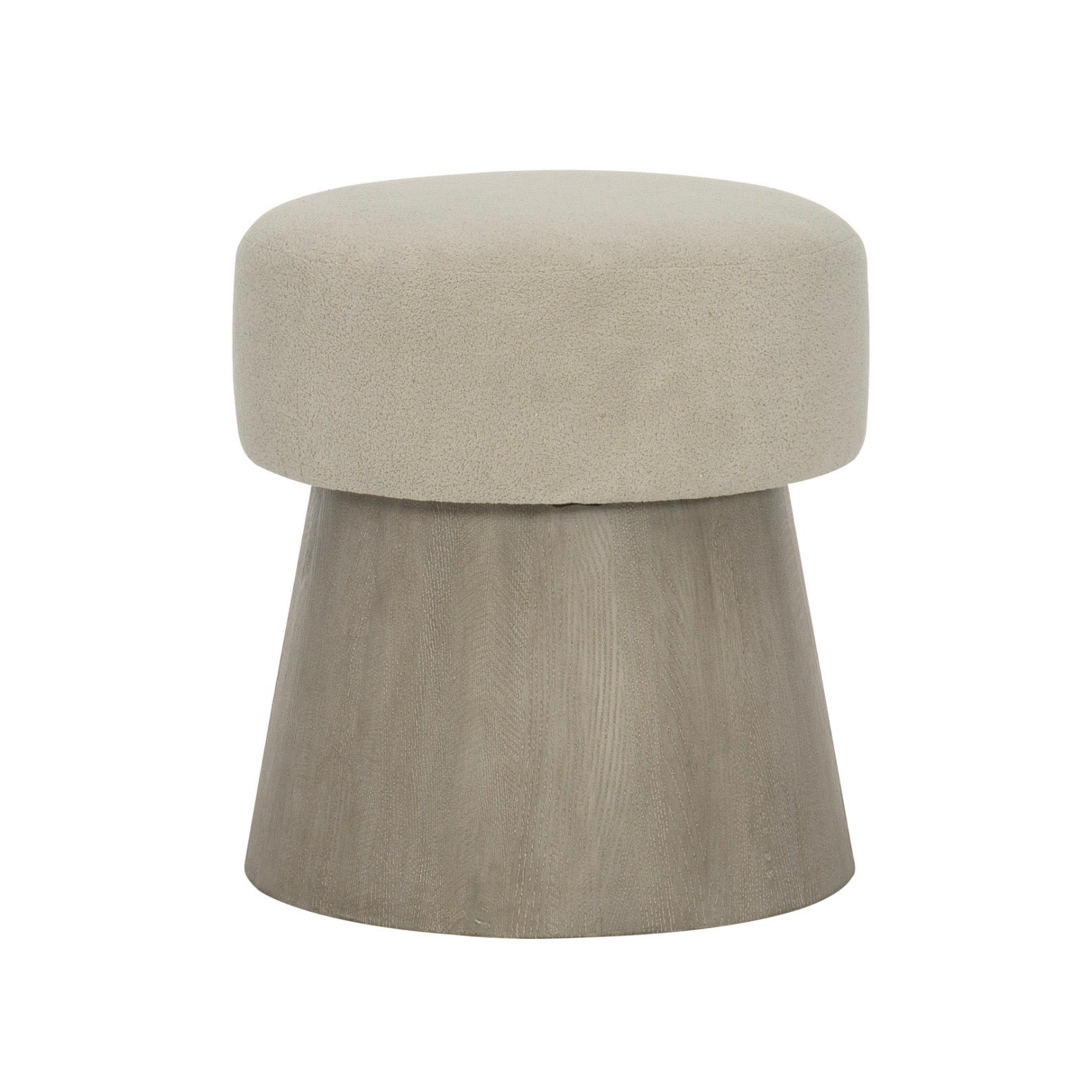 Bernhardt Linea Collection Upholstered Round Bench ~ Cerused Greige  Finish