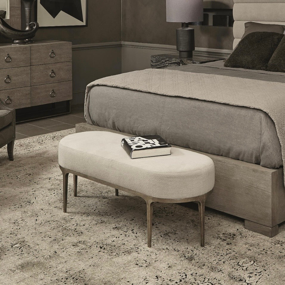 Bernhardt Linea Collection Unholstered Bench ~ Textured Graphite Base - Image 1
