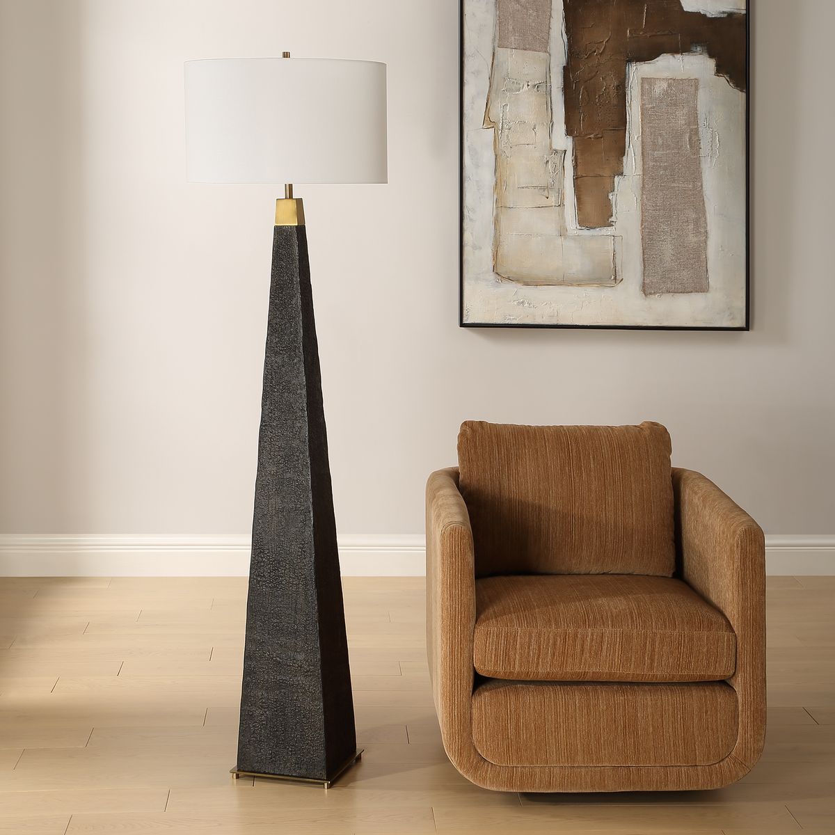 Uttermost Lathey Burned Wood Floor Lamp - Image 2