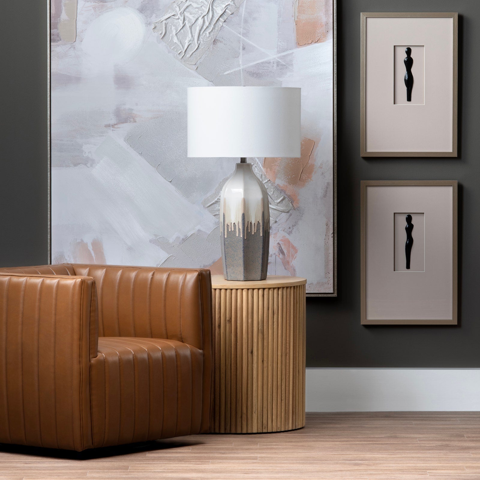 Crestview Collection Henley Fluted Wood End Table - Image 1