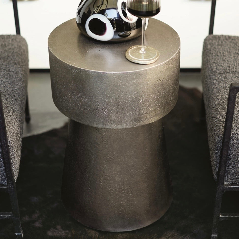 Bernhardt Linea Collection Side Table ~ Textured Graphite Finish - Image 2