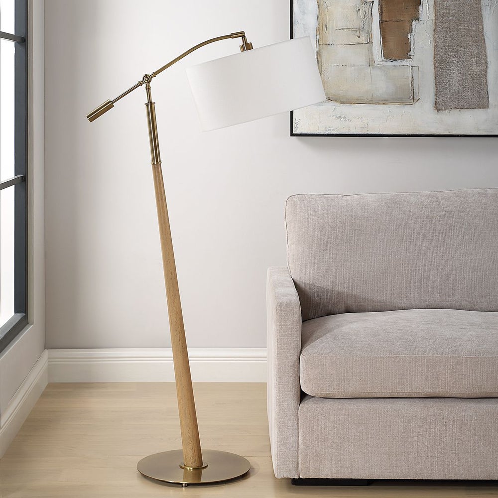 Uttermost Kennett Tapered Wooden Base Floor Lamp - Image 2