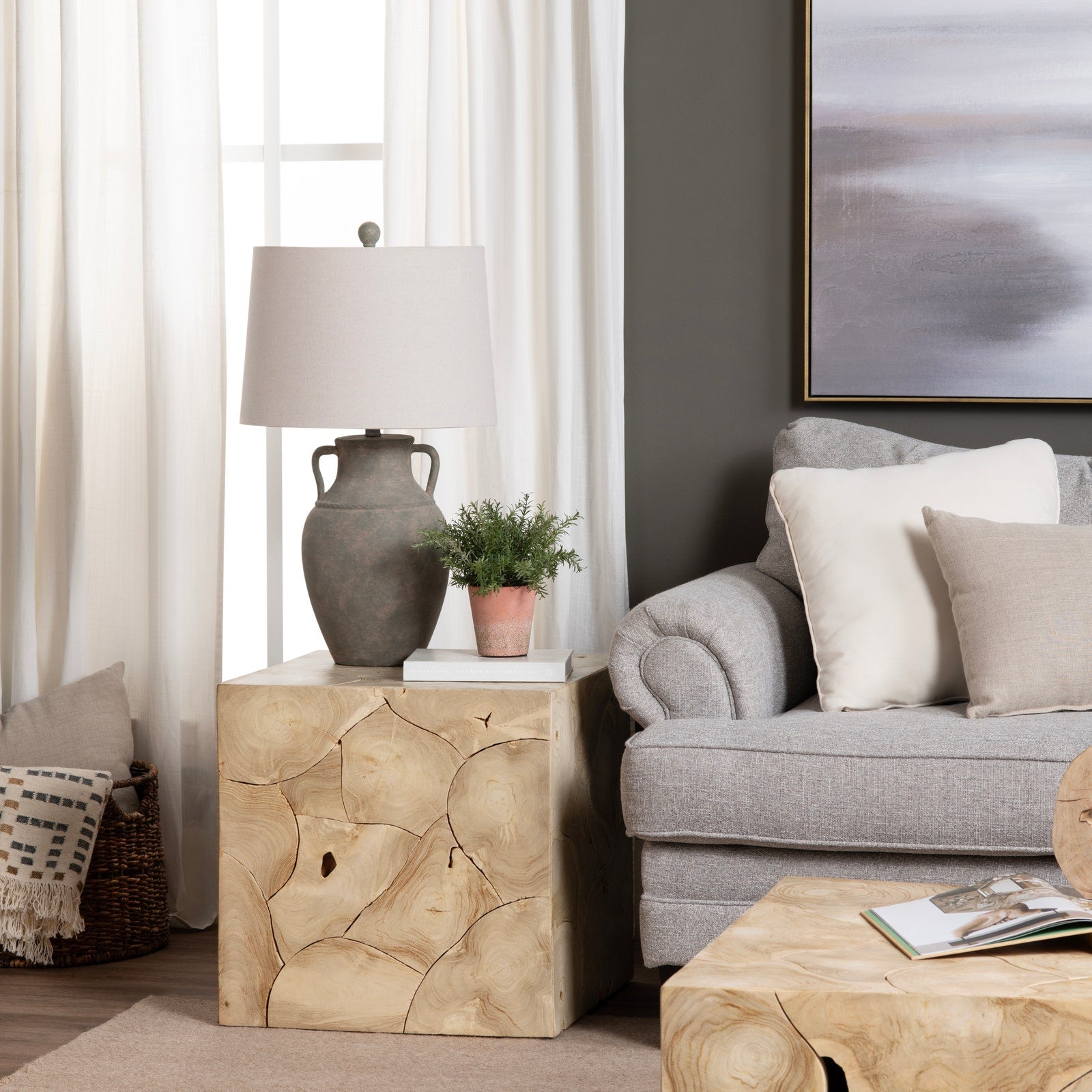 Crestview Collection Jackson Organic Modern Wood End Table - Image 1