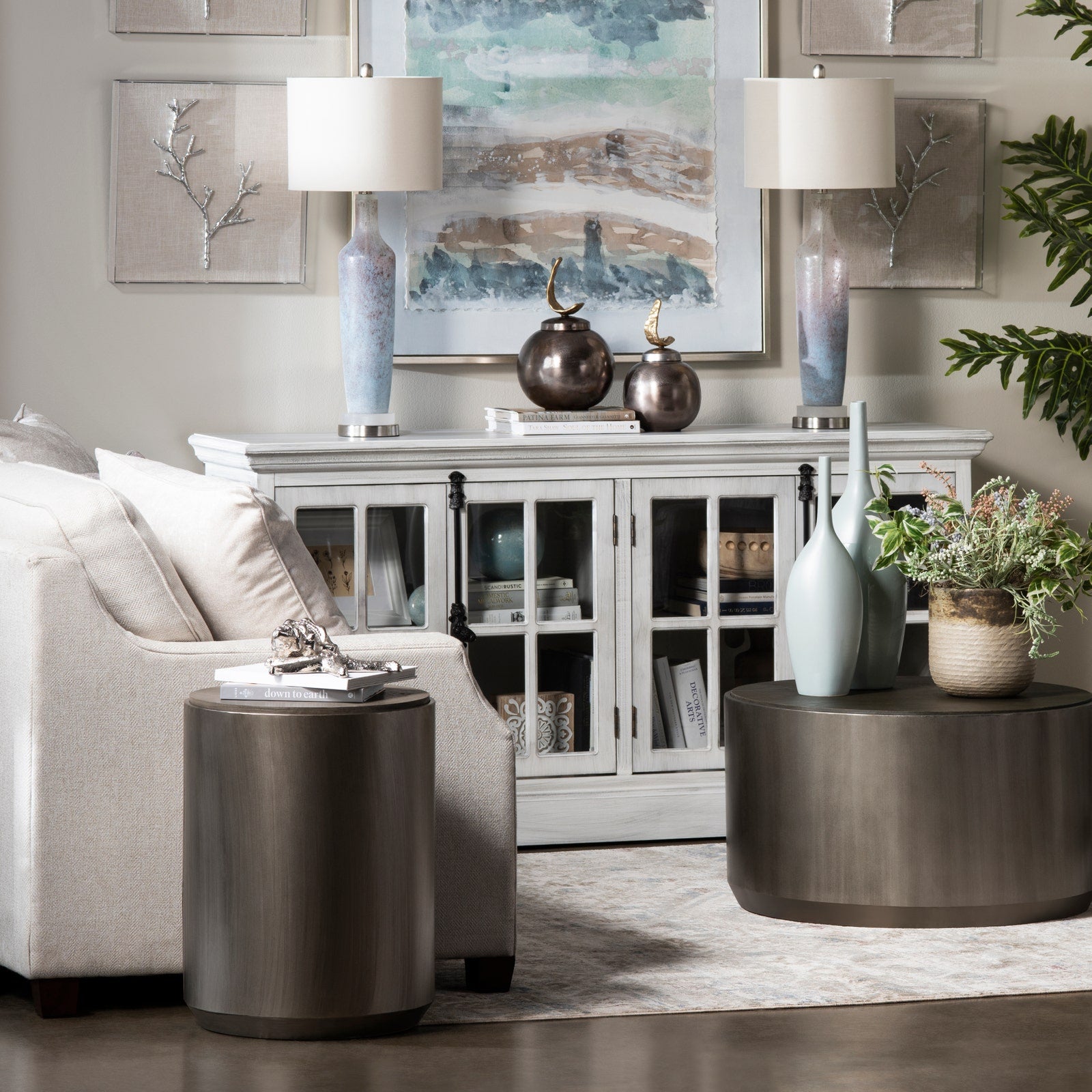 Crestview Collection Trenton Gunmetal Round End Table - Image 2