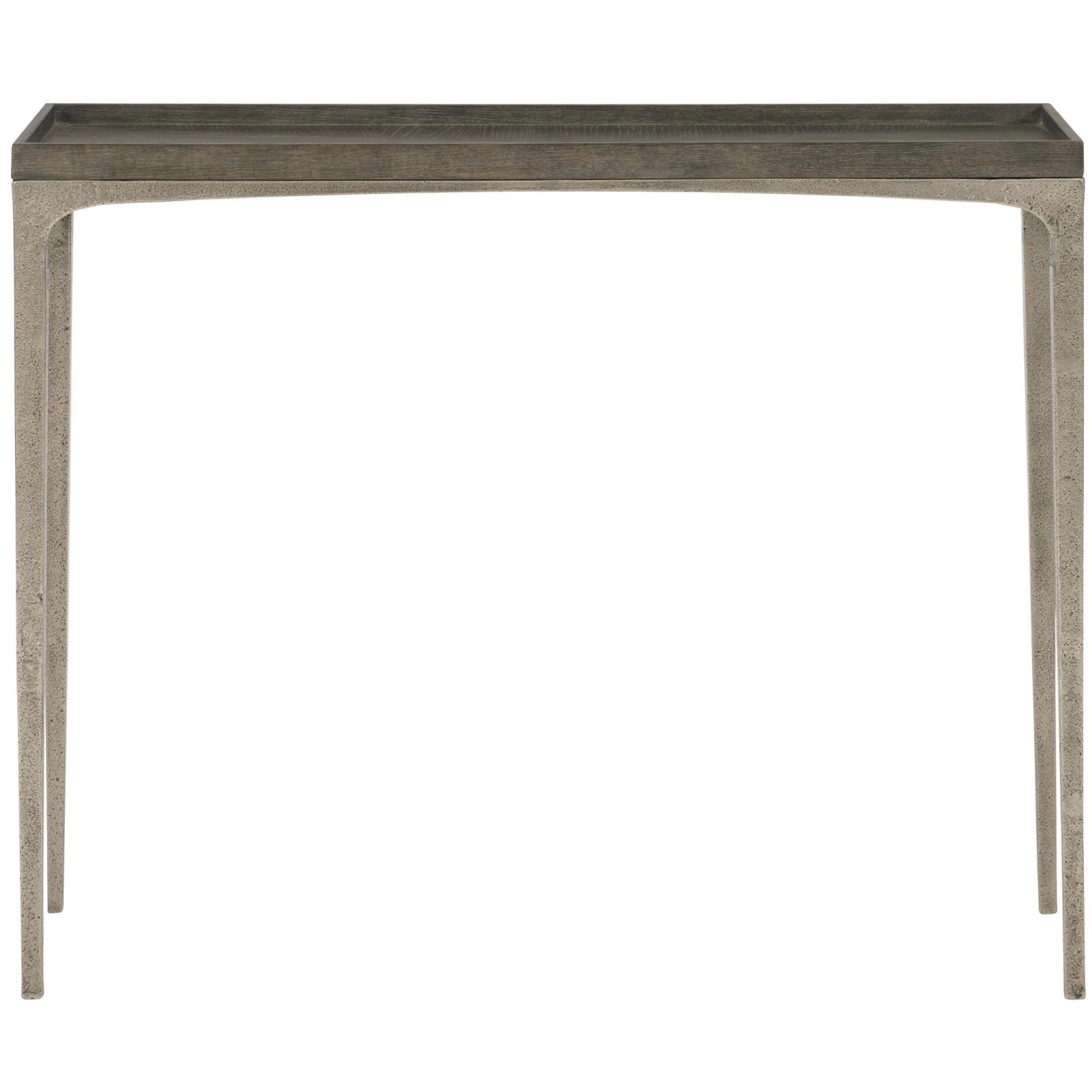 Bernhardt Linea Collection Console Table ~ Cerused Charcoal Finish With Textured Graphite Base - Image 2