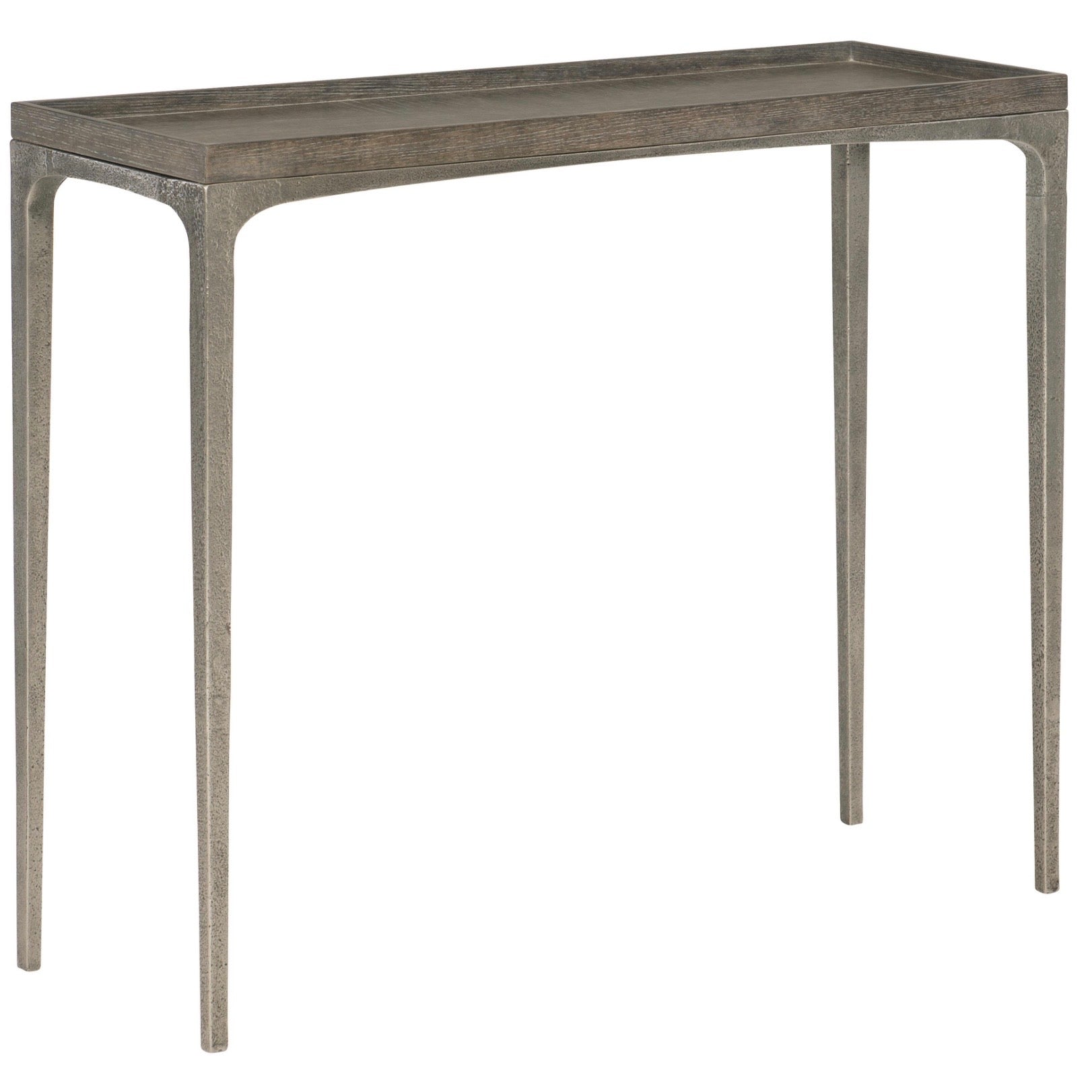Bernhardt Linea Collection Console Table ~ Cerused Charcoal Finish With Textured Graphite Base - Image 3