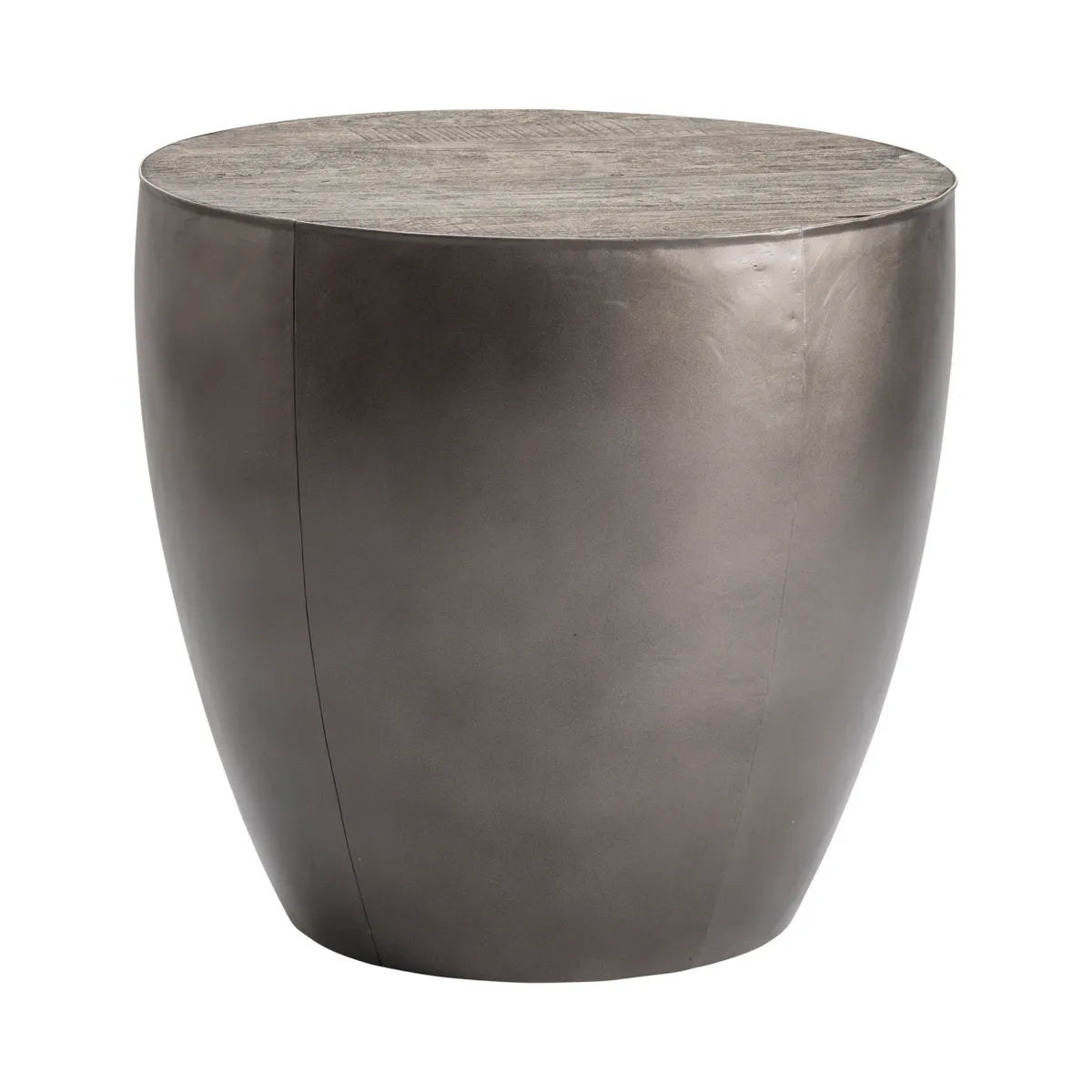 Crestview Collection Darlington Dark Gray Drum Base End Table - Image 1
