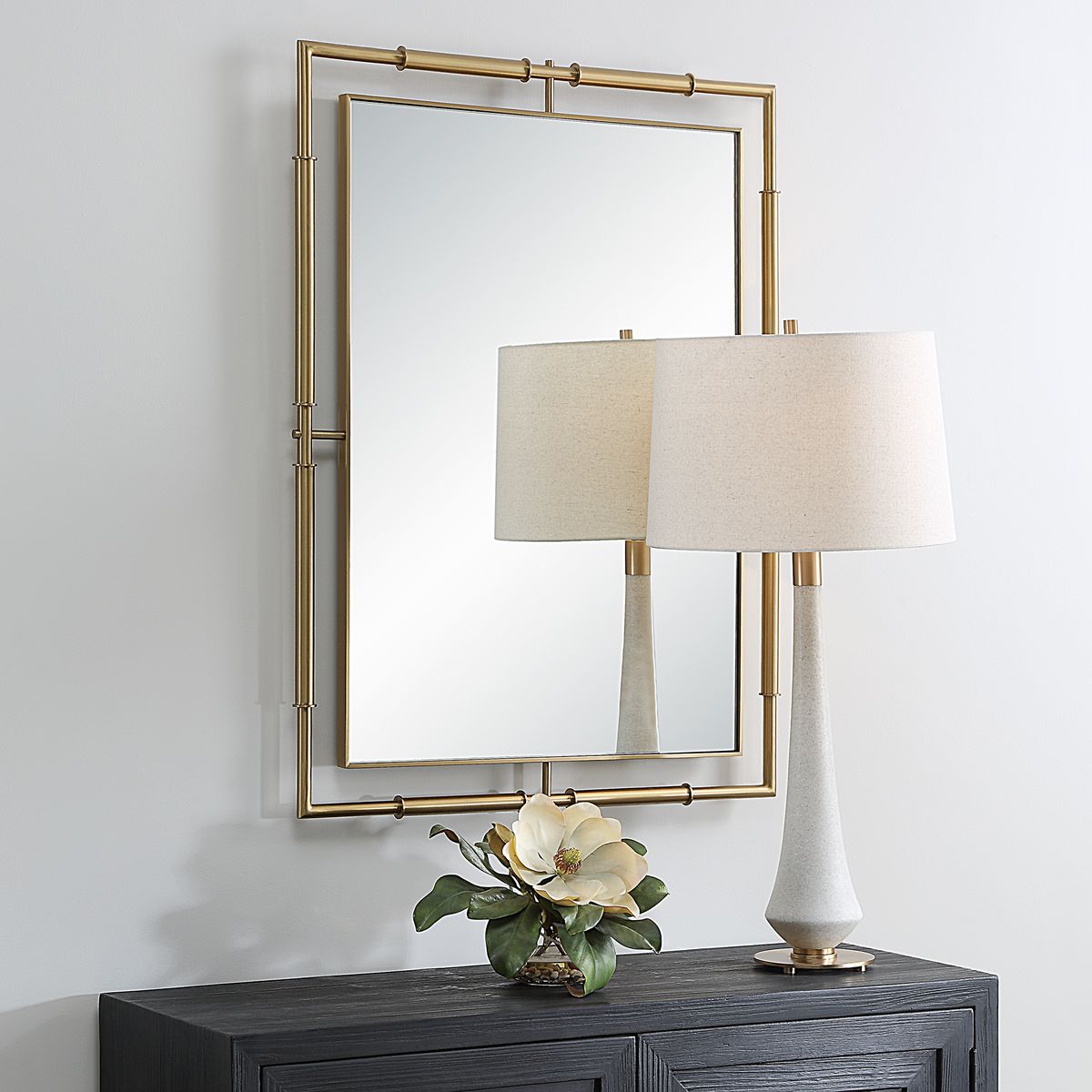 Uttermost It’s All Connected Brass Rectangle Mirror - Image 3