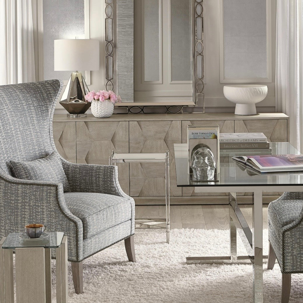 Bernhardt Linea Collection Entertainment Credenza ~ Cerused Greige Finish - Image 3