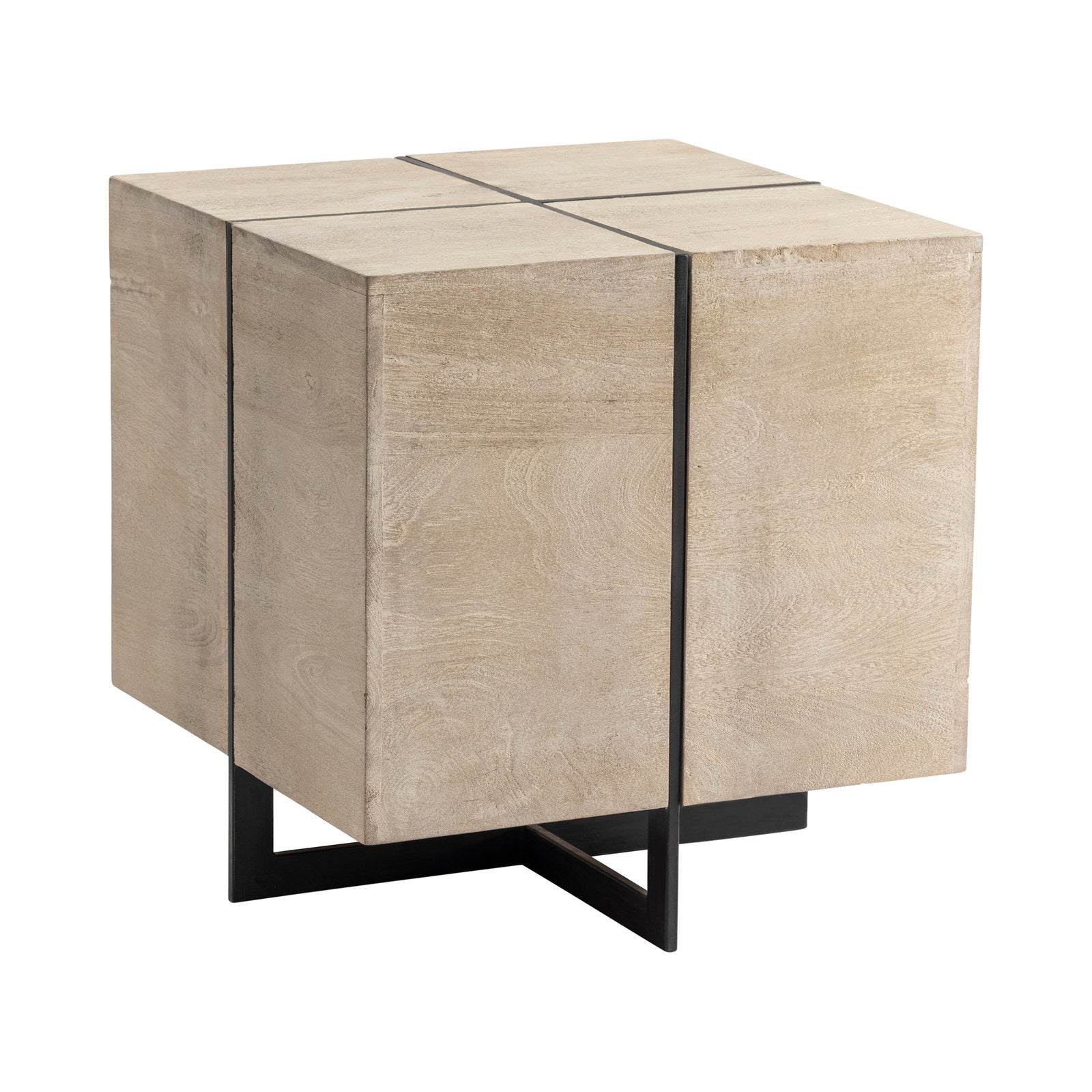 Crestview Collection Rivera White Wash Square Mango Wood End Table