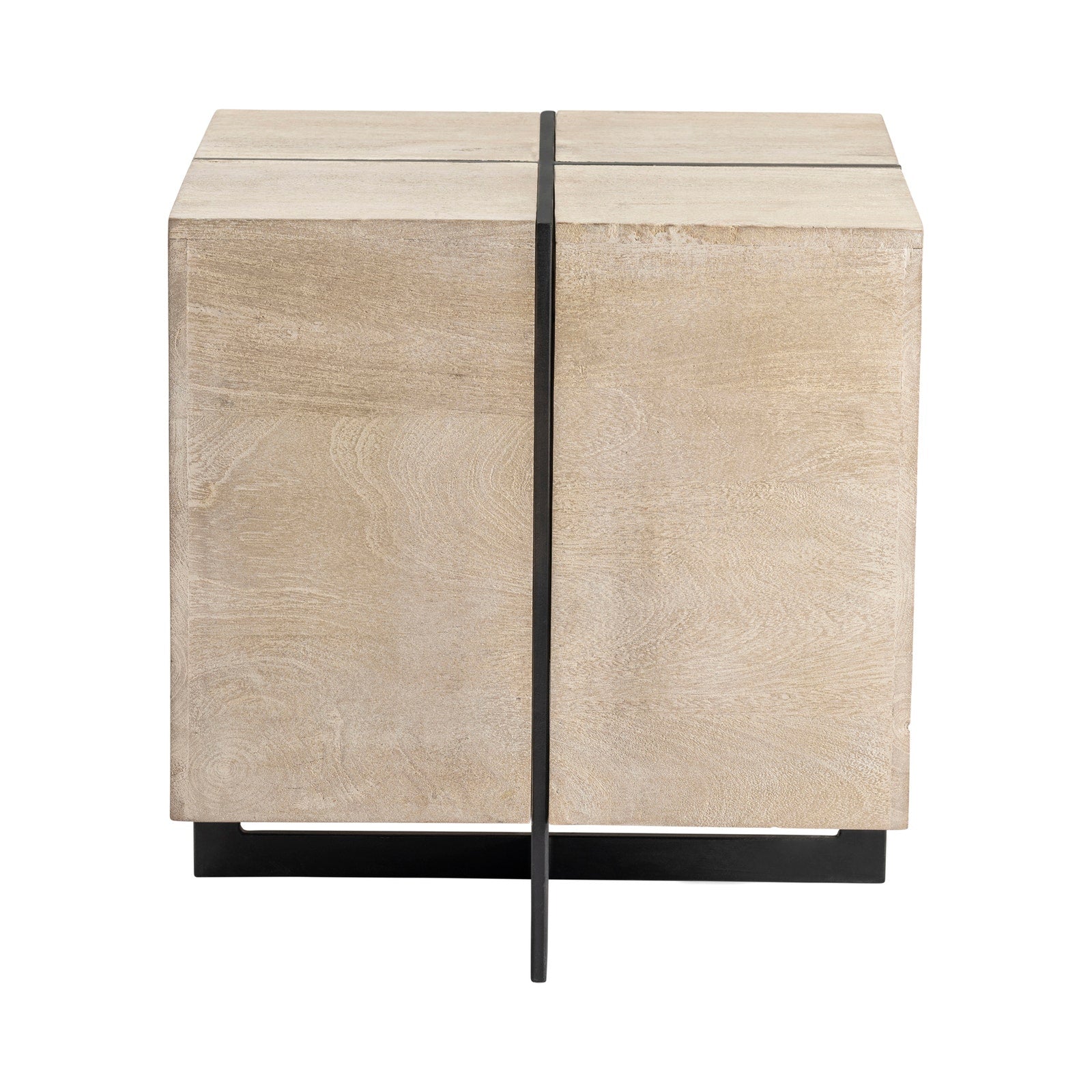 Crestview Collection Rivera White Wash Square Mango Wood End Table - Image 2