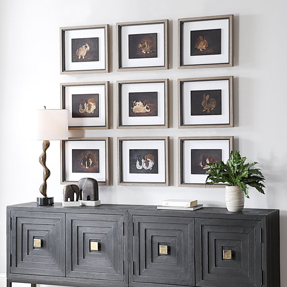 Uttermost Resting Bunny Framed Prints Set Of Nine - Image 2