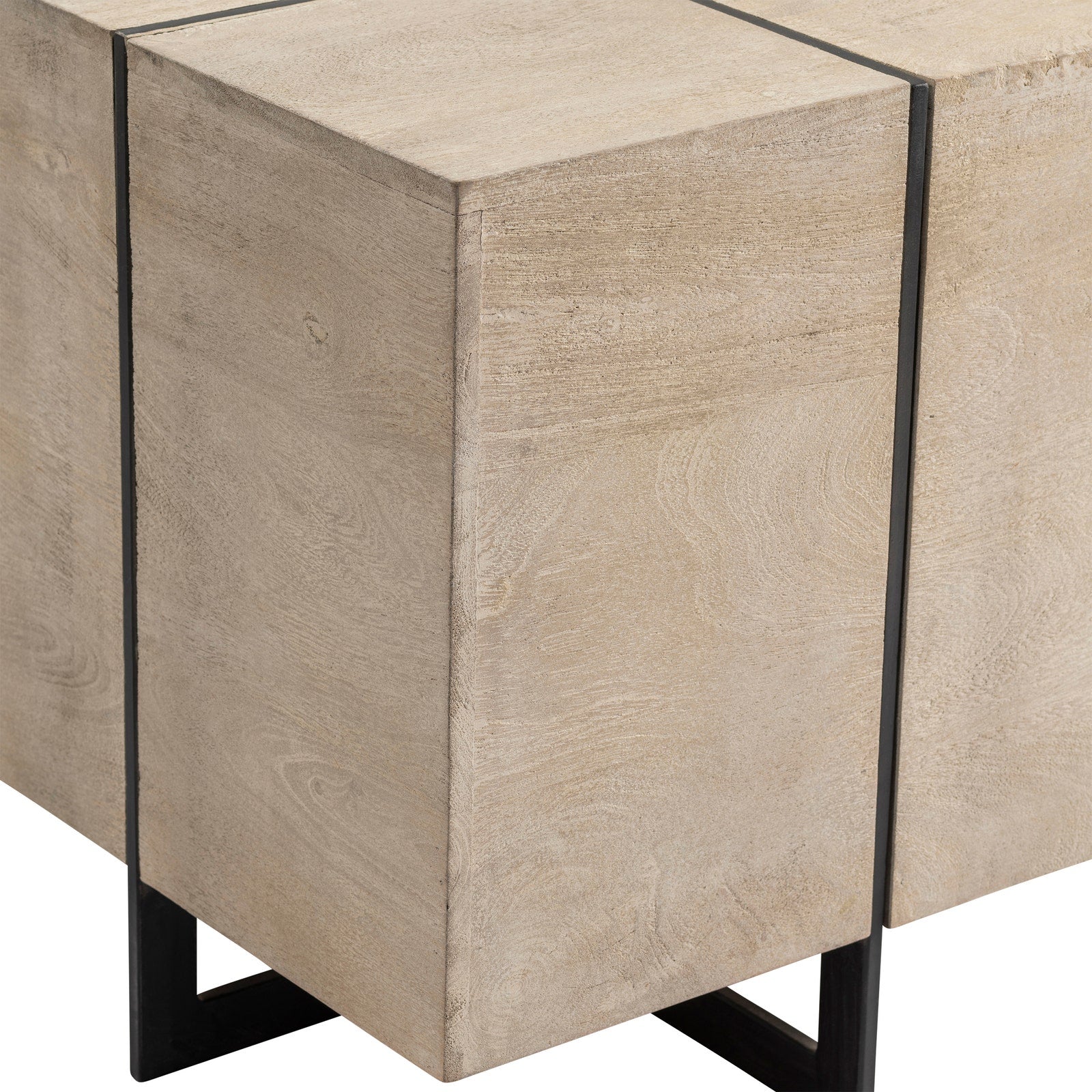 Crestview Collection Rivera White Wash Square Mango Wood End Table - Image 3
