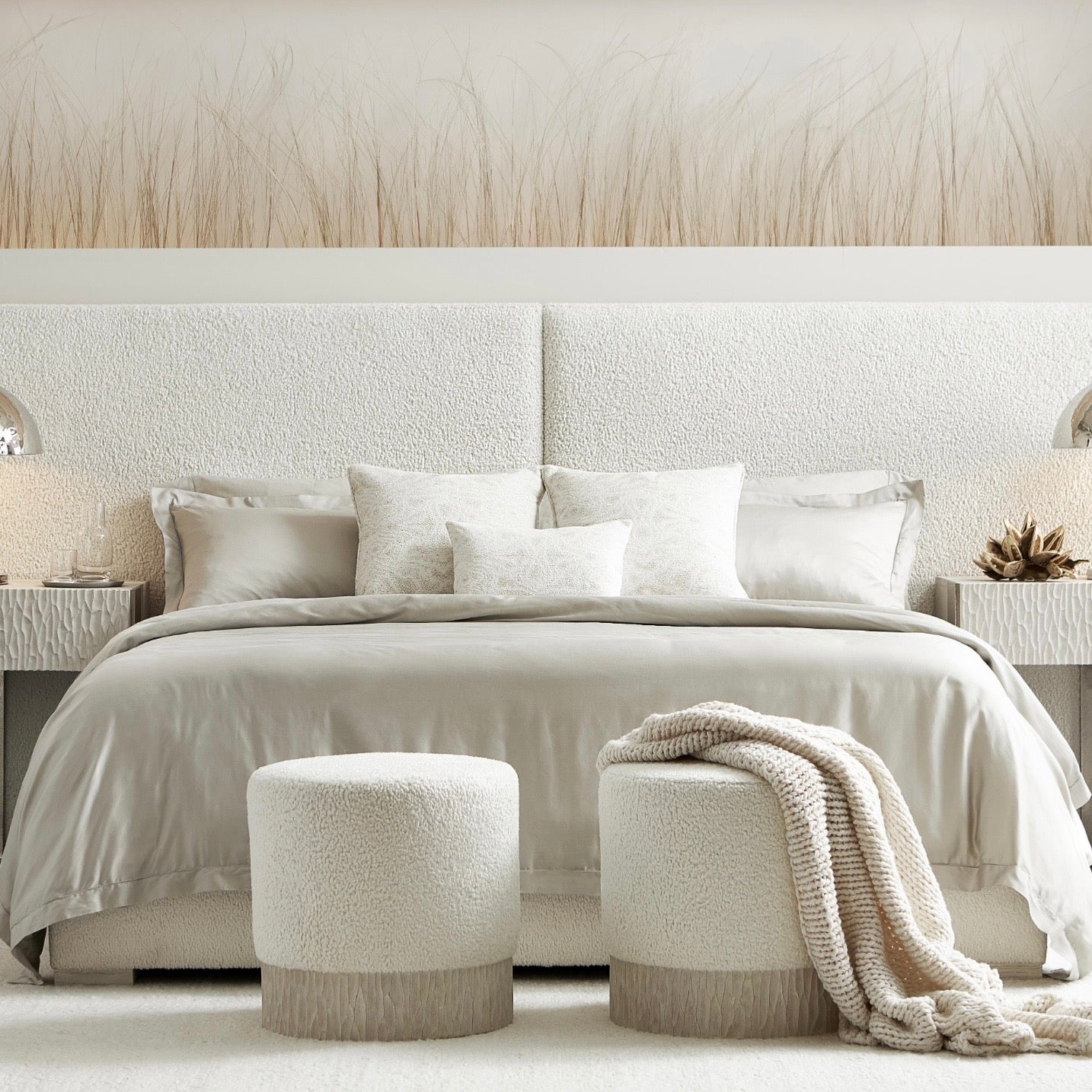 Bernhardt Solaria Collection Upholstered King Size Large Panel Bed