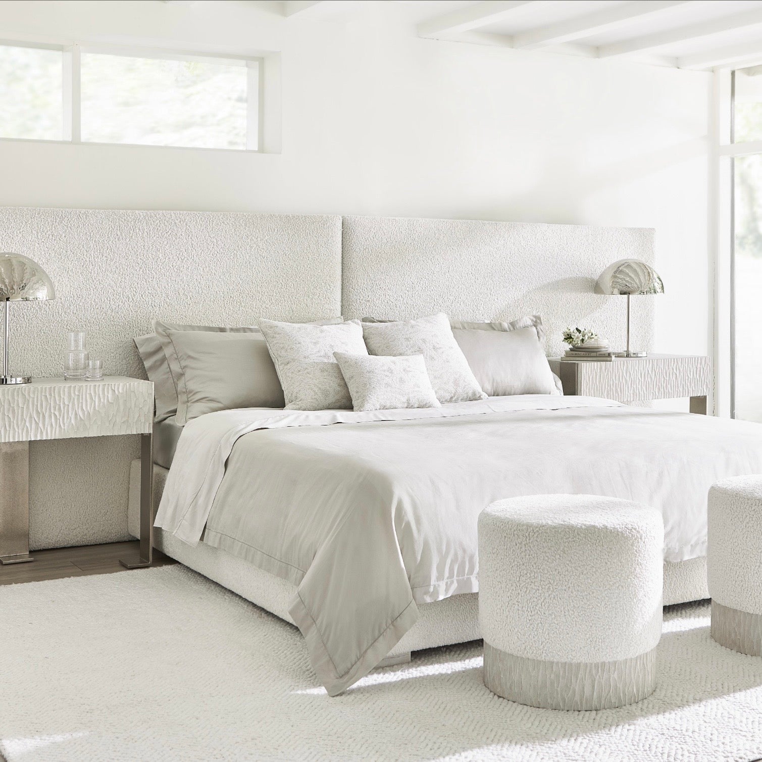 Bernhardt Solaria Collection Upholstered King Size Large Panel Bed - Image 2