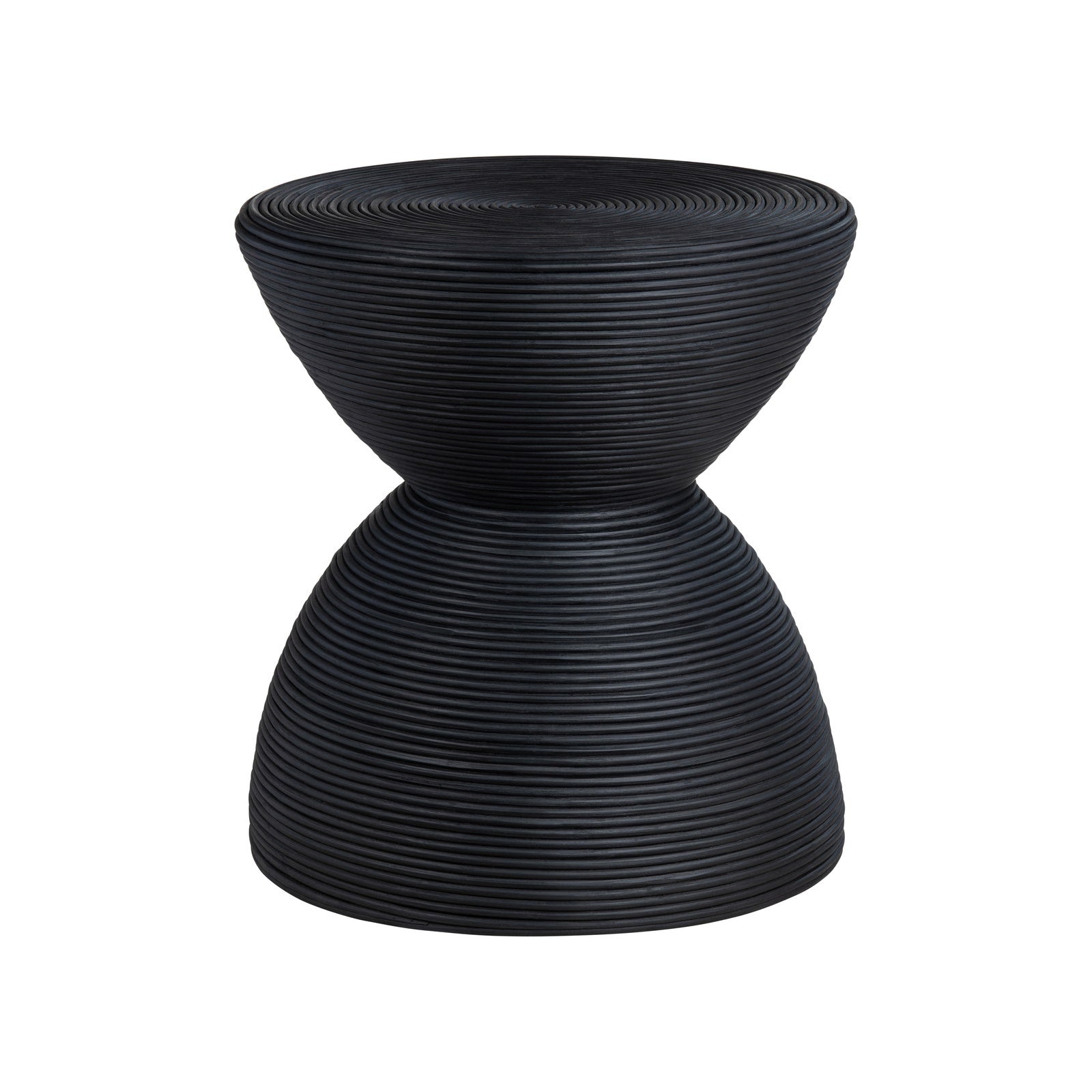 Crestview Collection Bengali Matte Black Rattan End Table - Image 2