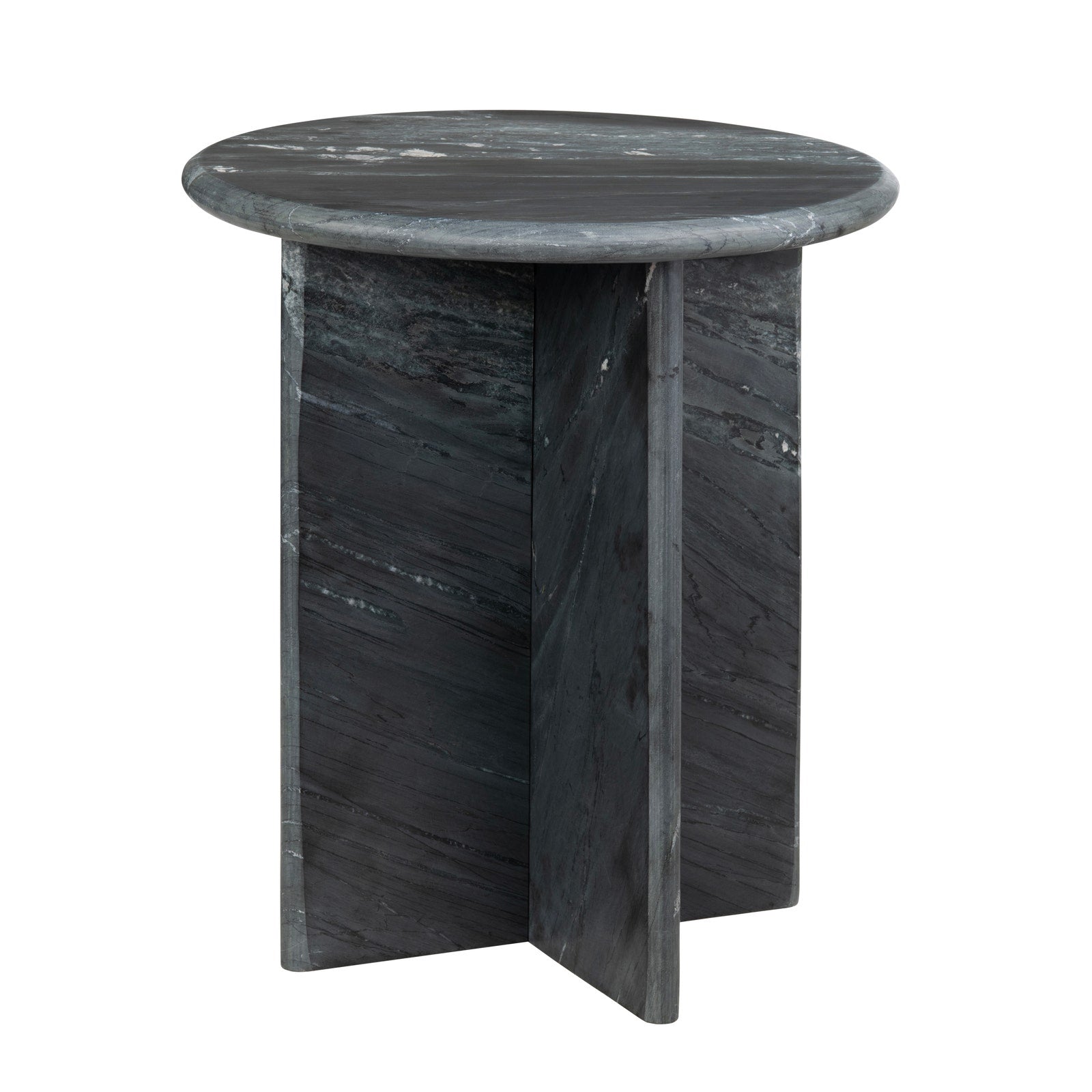 Crestview Collection Noir Marble Round End Table - Image 1