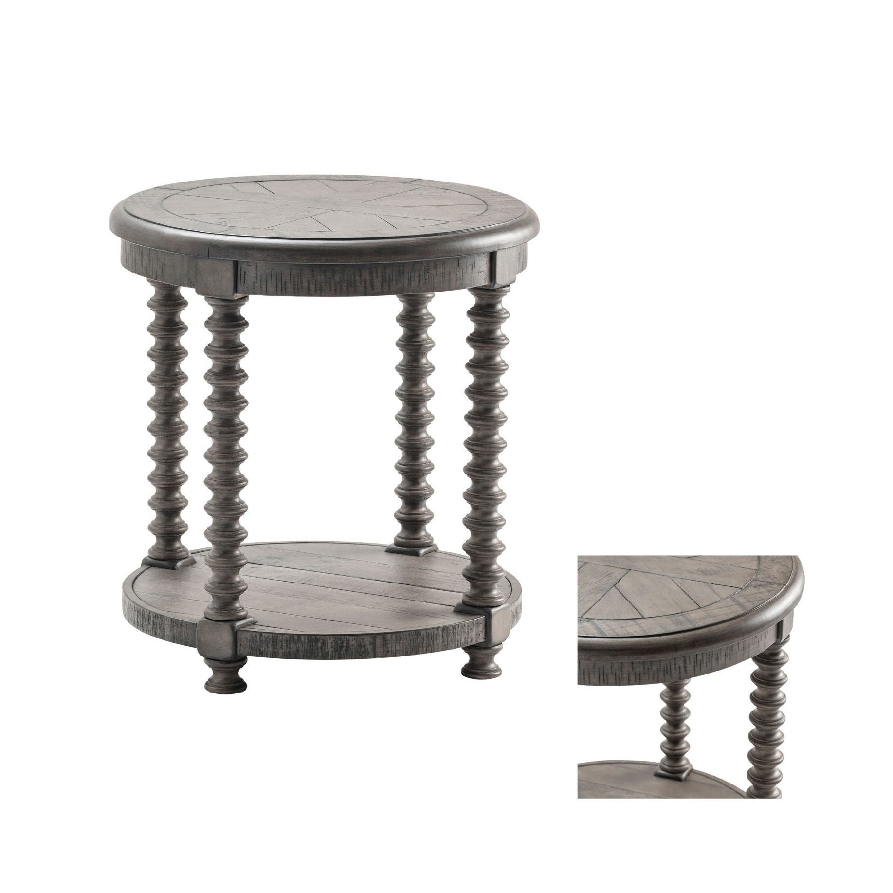 Crestview Collection Charleston Turned Leg Round  End Table - Image 3