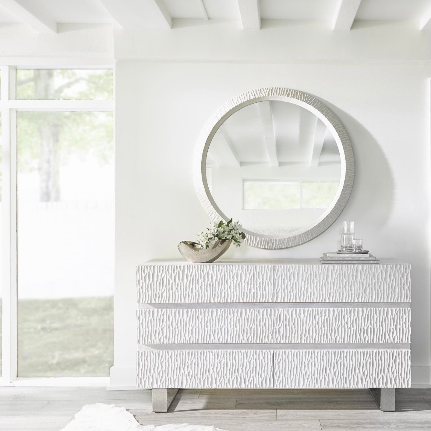 Bernhardt Solaria Collection Six Drawer Dresser ~ Bone Finish