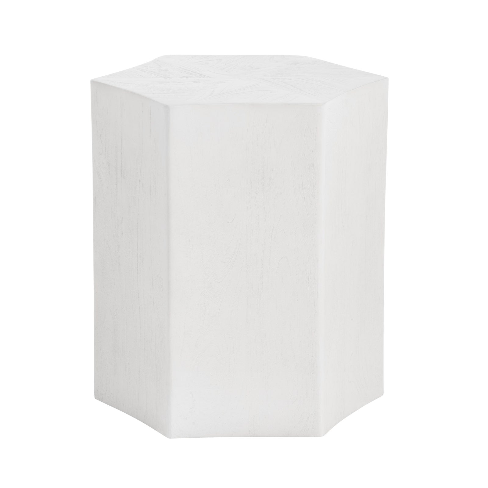 Crestview Collection Caspian Whitewashed Mango Wood Modern End Table - Image 2