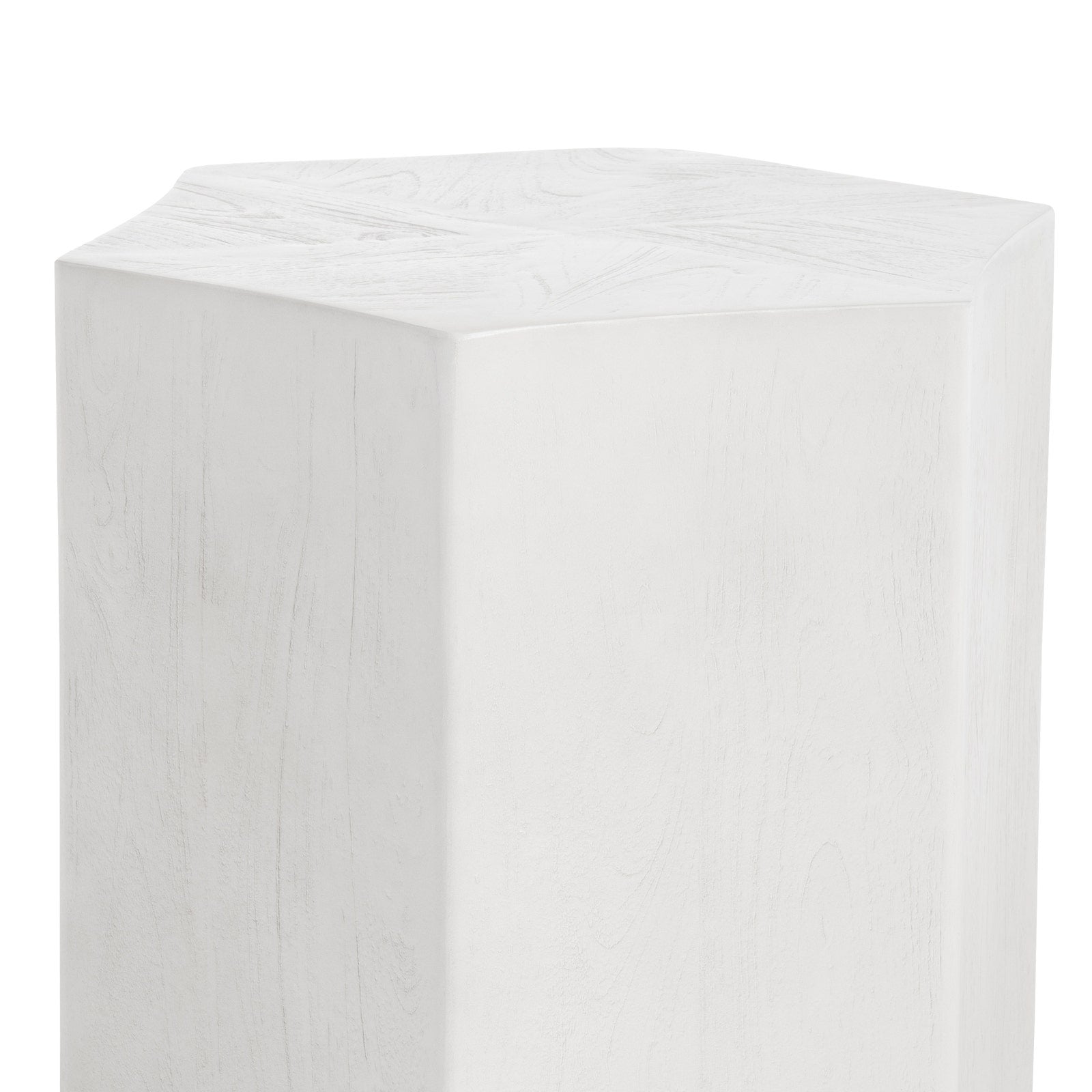 Crestview Collection Caspian Whitewashed Mango Wood Modern End Table - Image 3