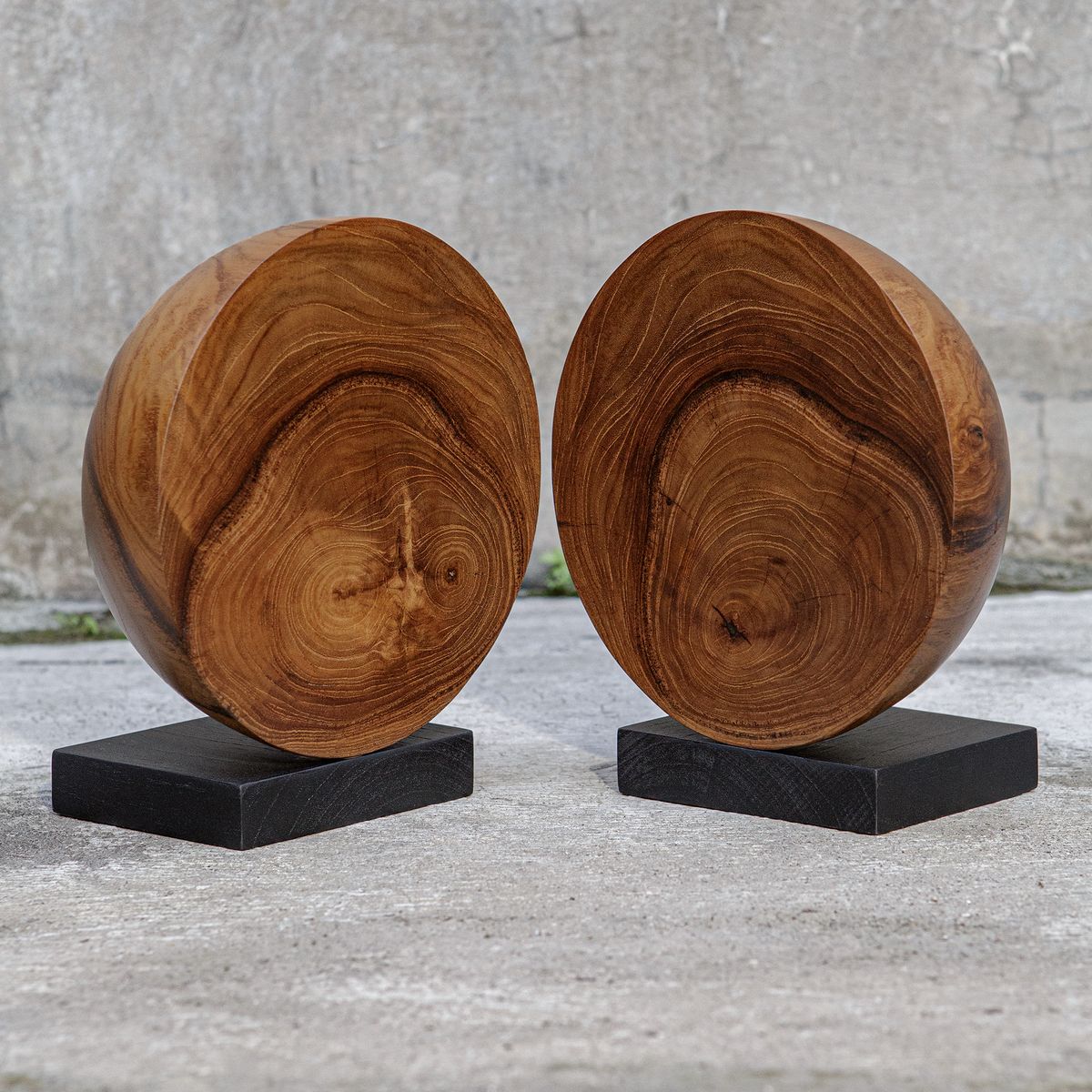 Uttermost Teak And Noir Set Of Two Bookends - Image 3
