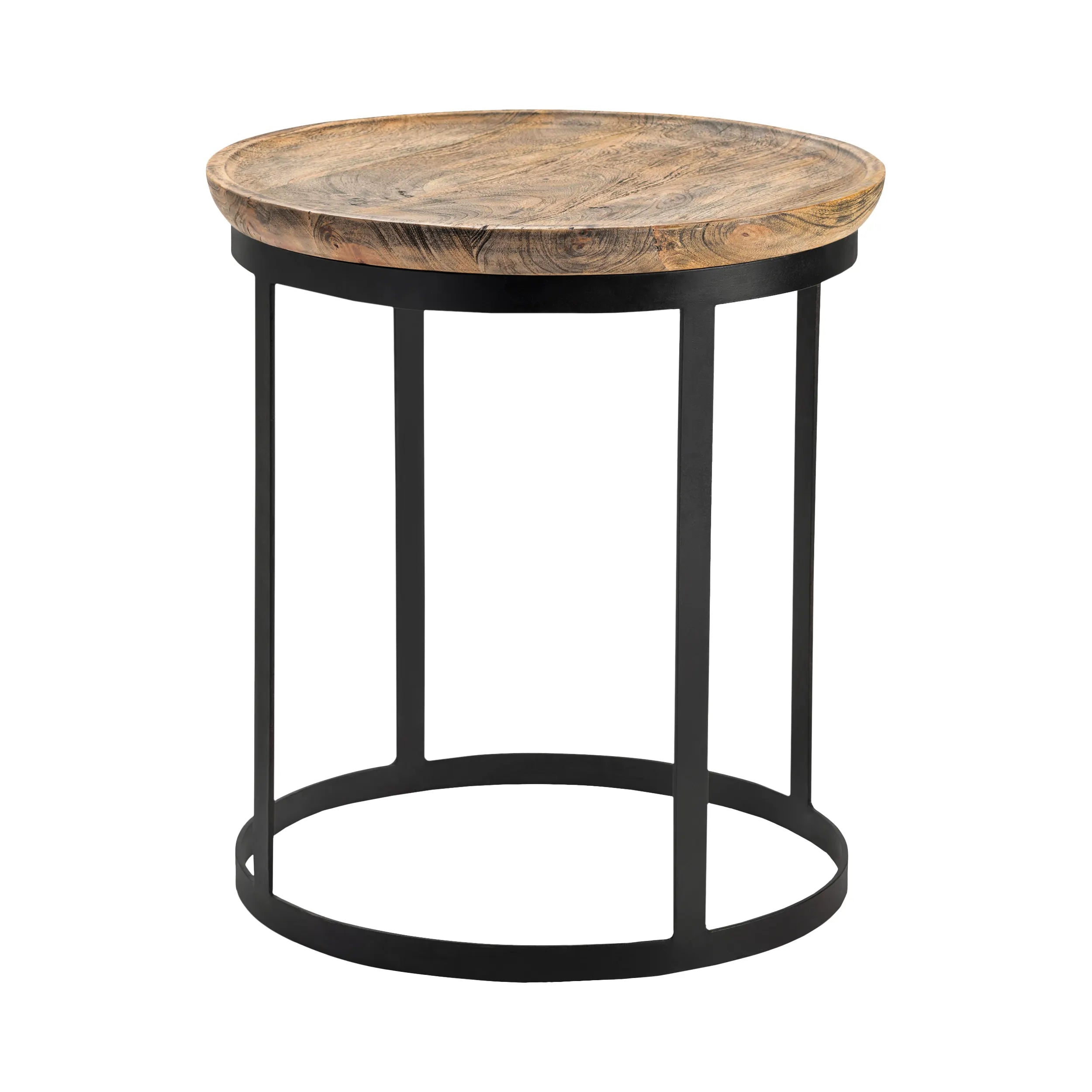 Crestview Collection Traymore Rustic Modern Round Side Table - Image 1