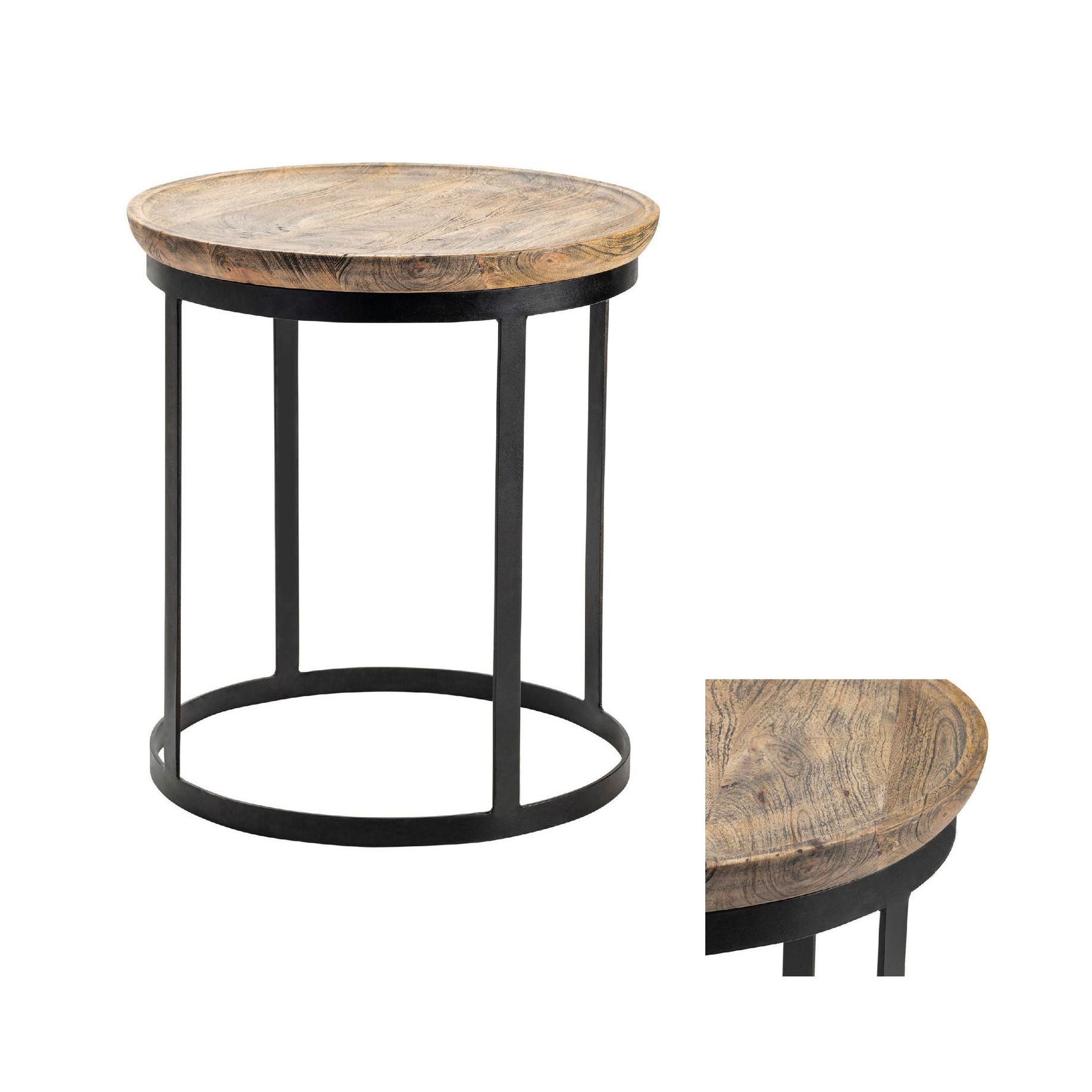 Crestview Collection Traymore Rustic Modern Round Side Table - Image 2