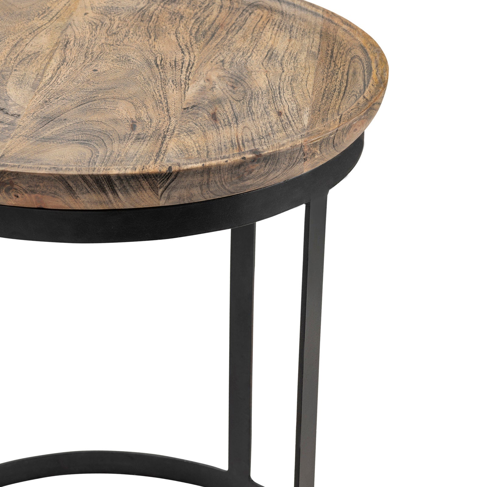 Crestview Collection Traymore Rustic Modern Round Side Table - Image 3