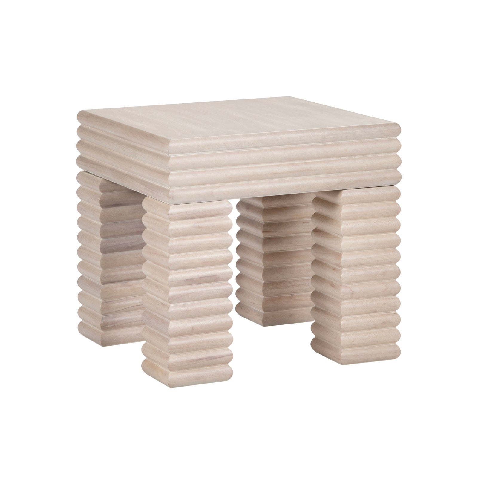 Crestview Collection Piper Fluted Wood End Table - Image 2