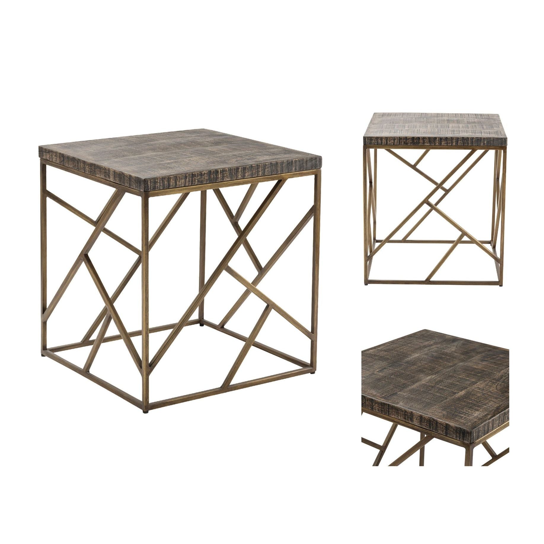 Crestview Collection Wyndham Modern Iron Square End Table - Image 3