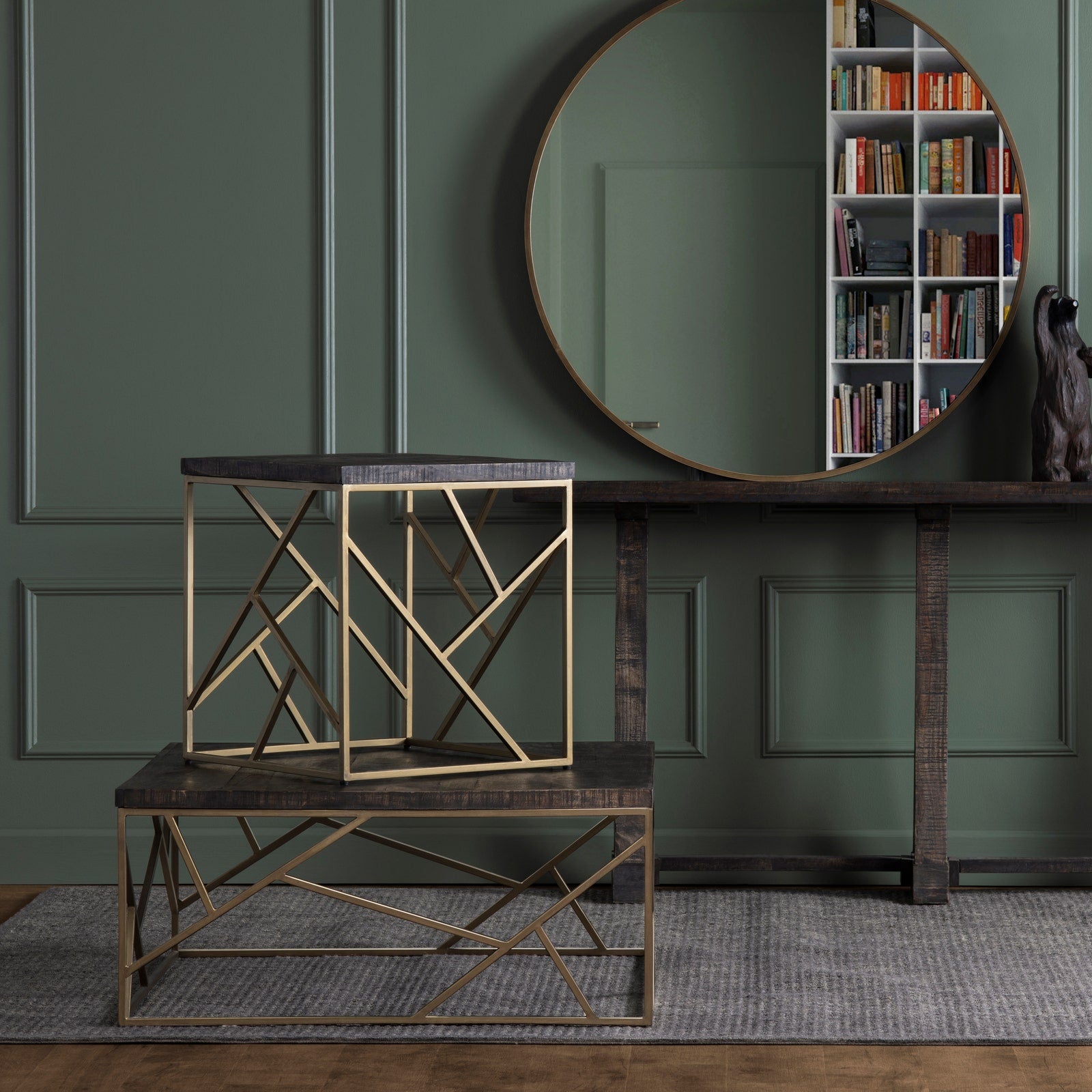 Crestview Collection Wyndham Modern Iron Square End Table - Image 1
