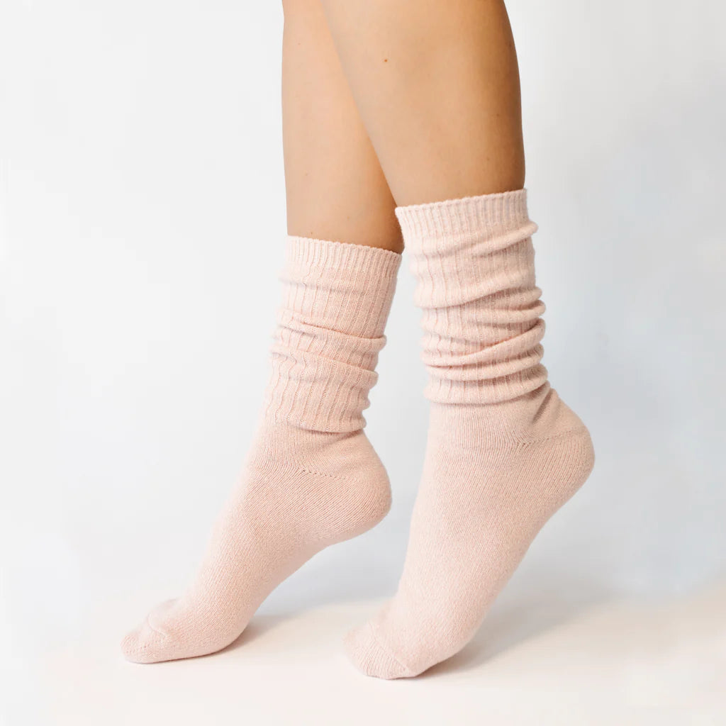 Cozy Earth The Plush Lounge Sock ~ Set of 3 Socks Slate Grey, Cloud and Blush - Image 2