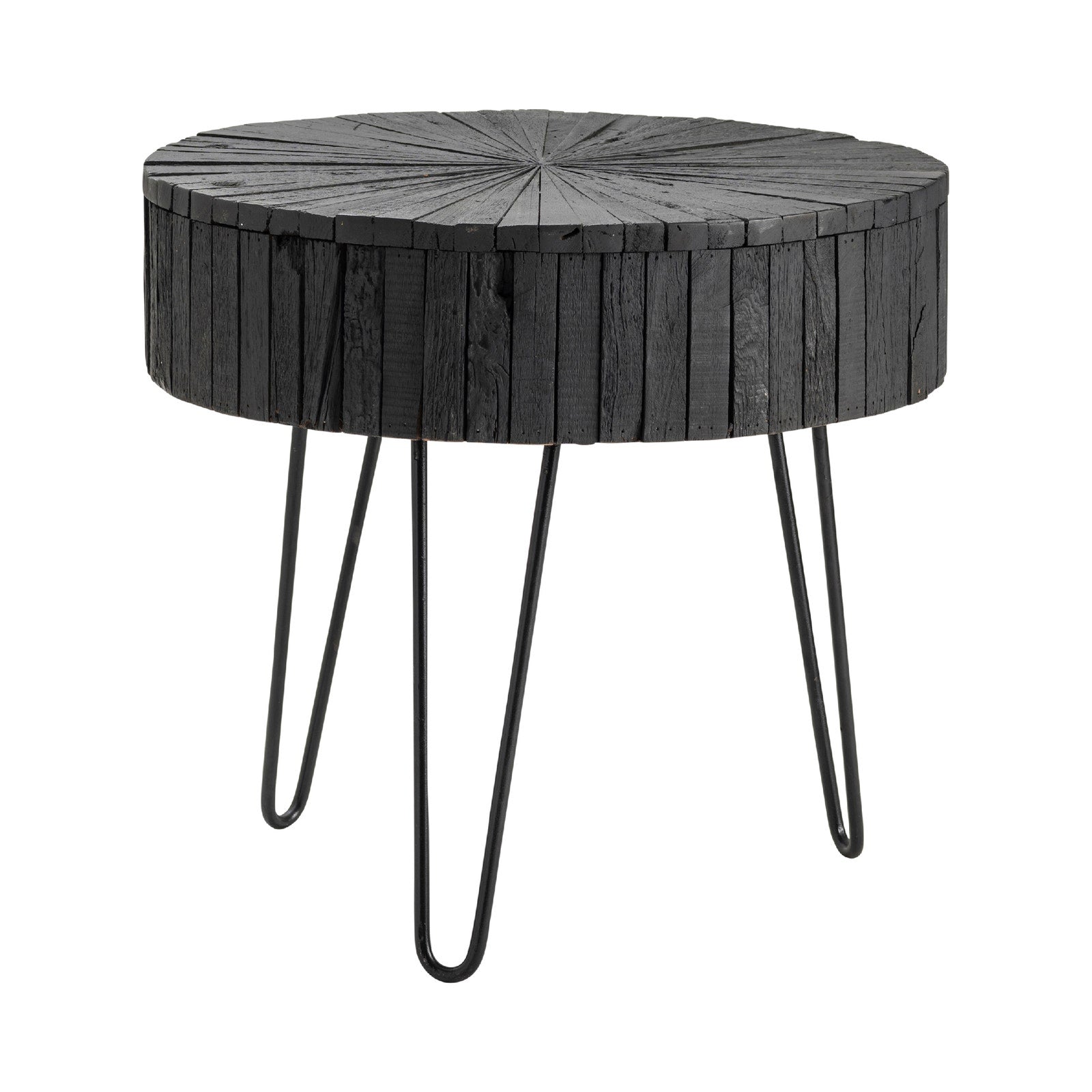 Crestview Collection Drummond Modern Rustic Black Side Table - Image 1
