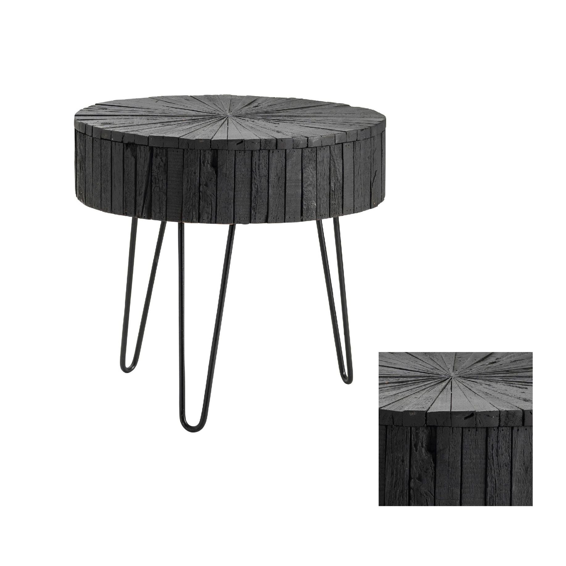Crestview Collection Drummond Modern Rustic Black Side Table - Image 3