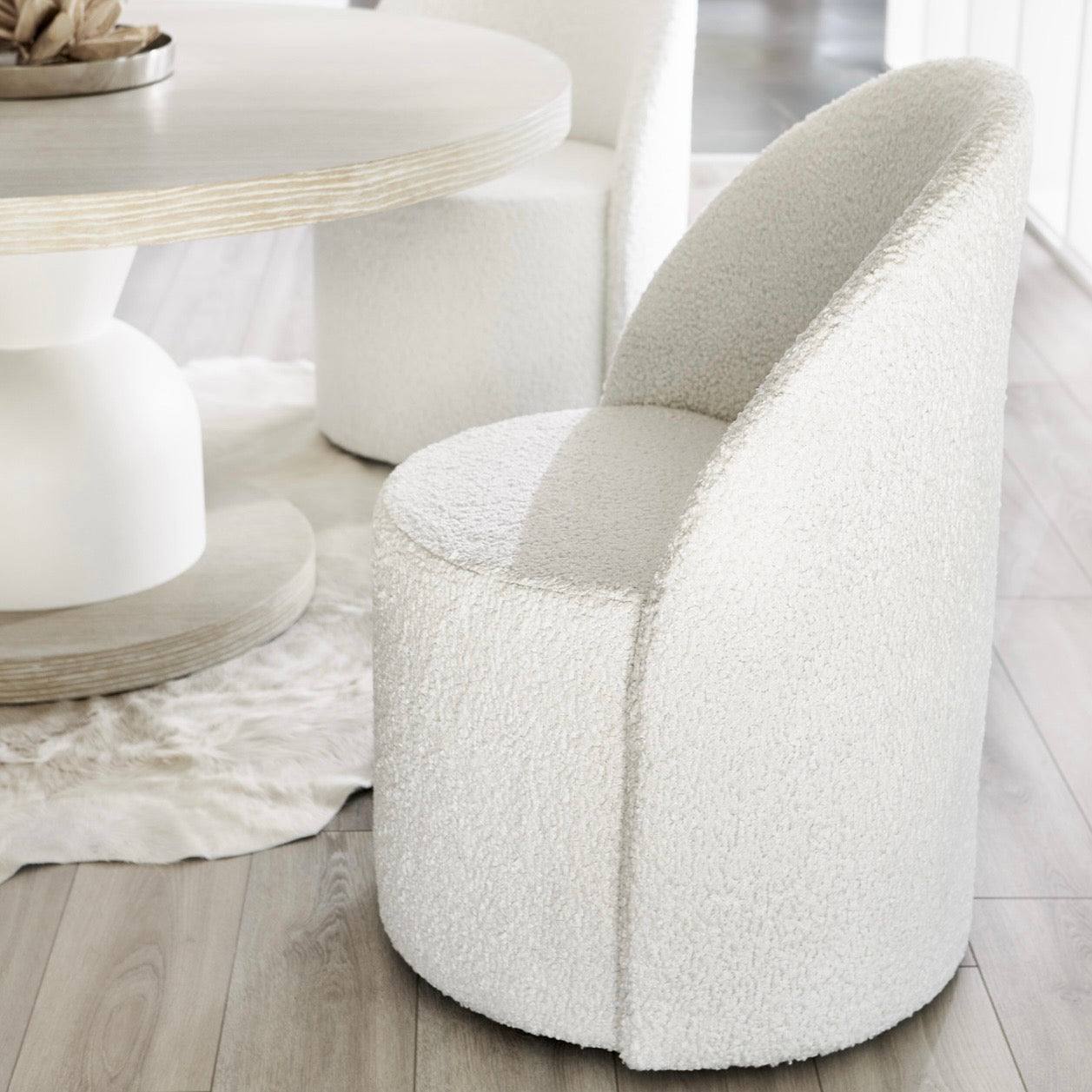 Bernhardt Solaria Collection Upholstered Dining Armchair With Casters