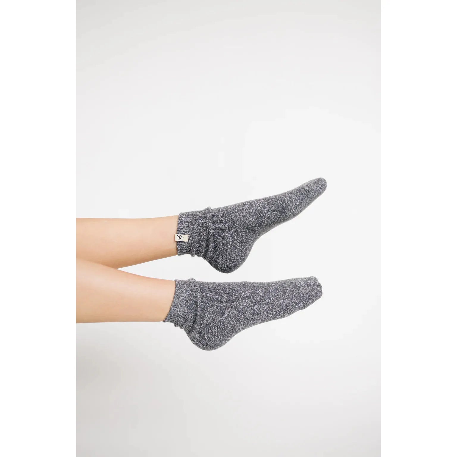 Cozy Earth The Plush Modern Crew Sock ~ Set of 3 Slate Grey Socks - Image 2