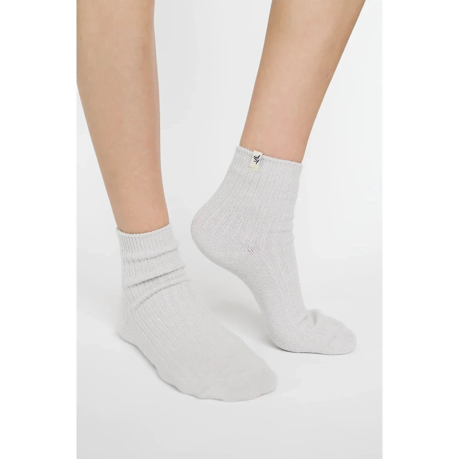 Cozy Earth The Plush Modern Crew Sock ~ Set of 3 Slate Cloud Socks - Image 2