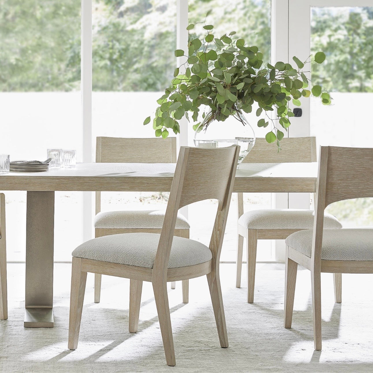Bernhardt Solaria Collection Dining Side Chair ~ Dune Finish with Upholstered Seat - Image 2