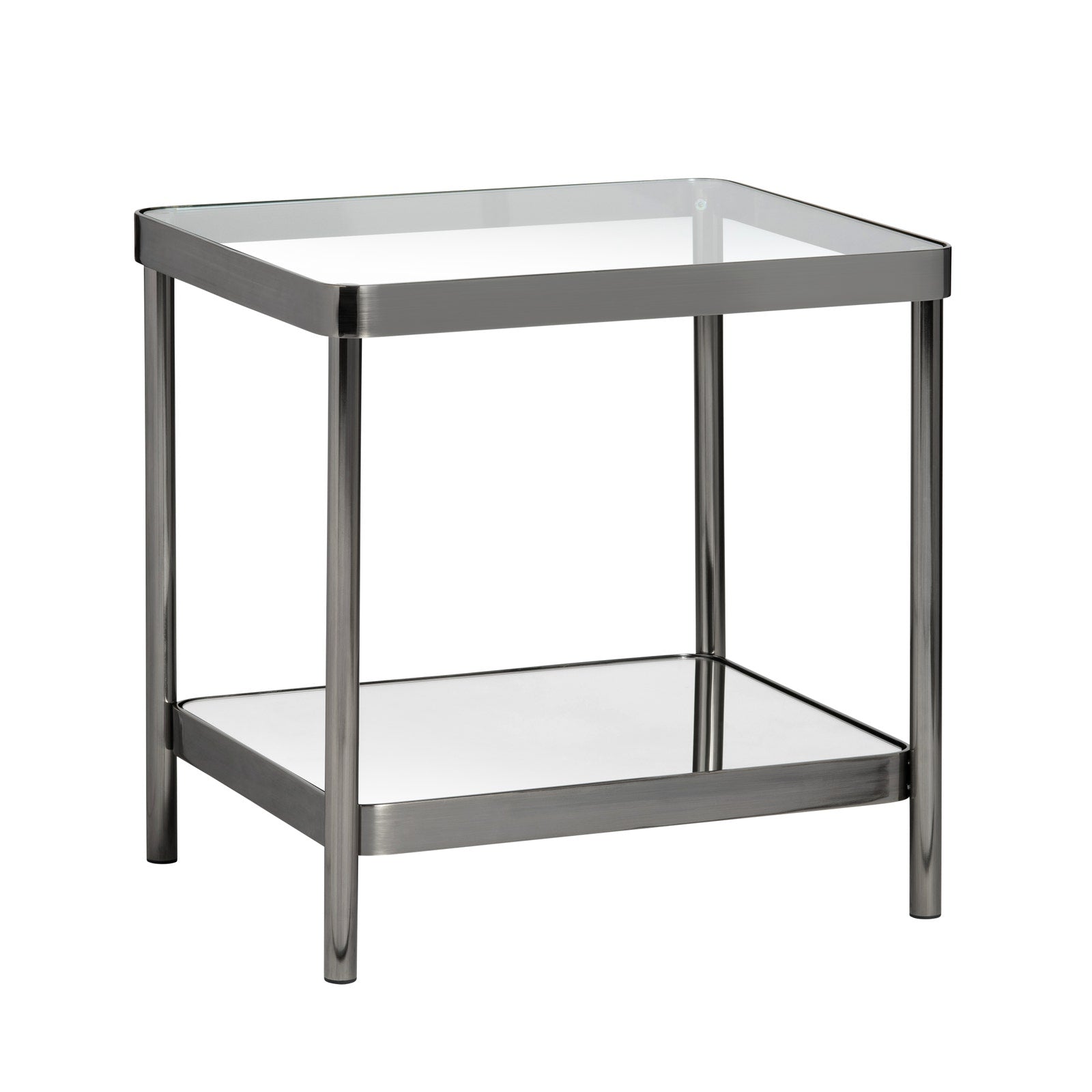Crestview Collection Lowery Glass and Black Metal End Table - Image 2