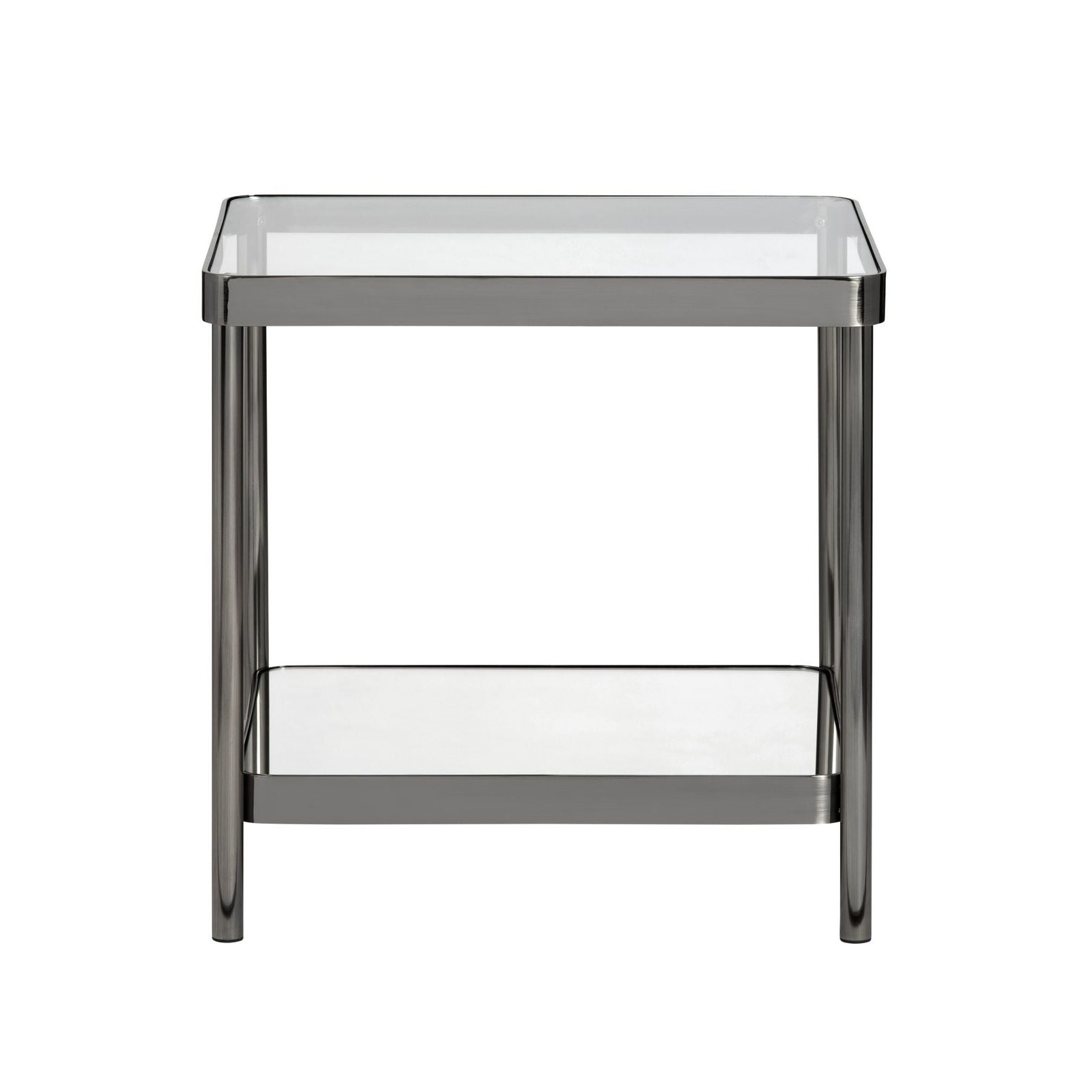 Crestview Collection Lowery Glass and Black Metal End Table - Image 3
