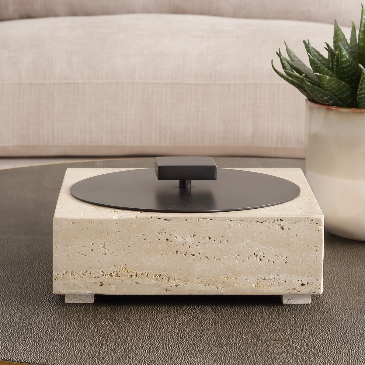 Uttermost Natural Luxe Travertine Box - Image 1