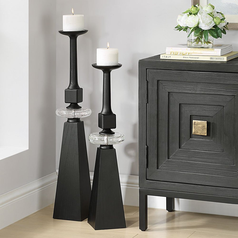 Uttermost Ebon Glow Candleholders Set Of Two - Image 3
